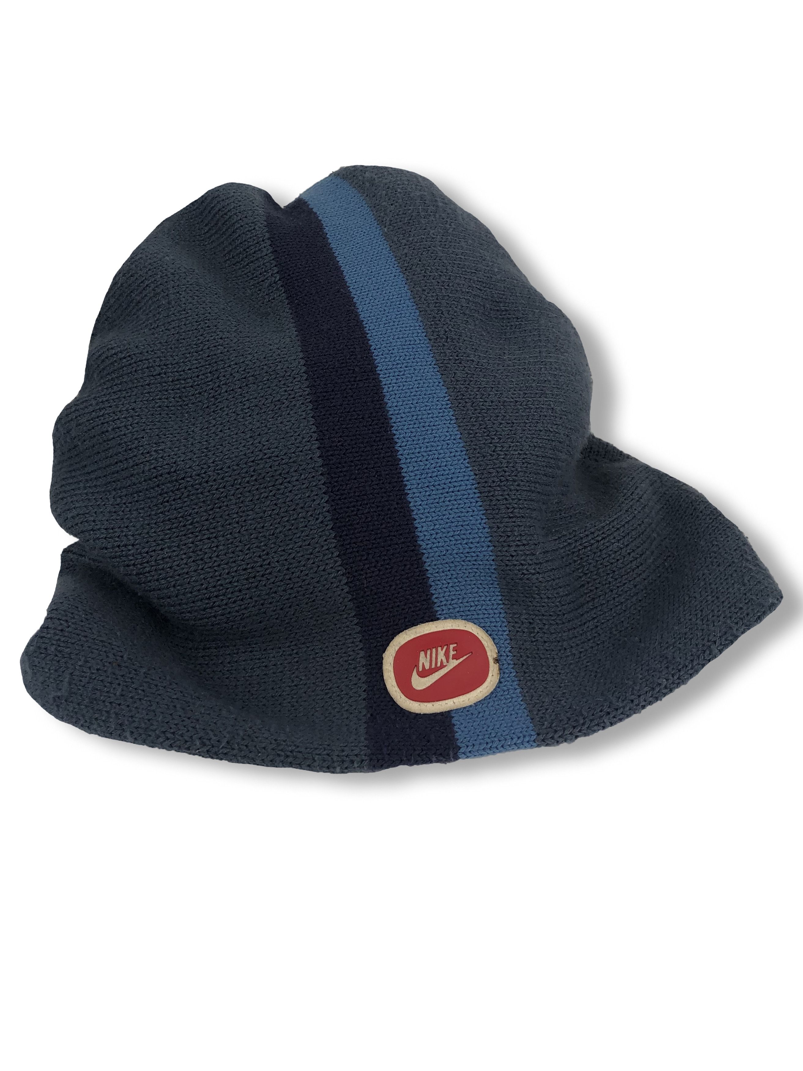 Nike 90s Vintage NIKE Blue Beanie M116 Size ONE SIZE - 1 Thumbnail