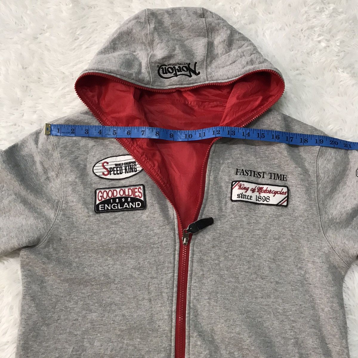 Japanese Brand Very rare streetwear reversible norton jacket shark hoodie Size US M / EU 48-50 / 2 - 16 Thumbnail