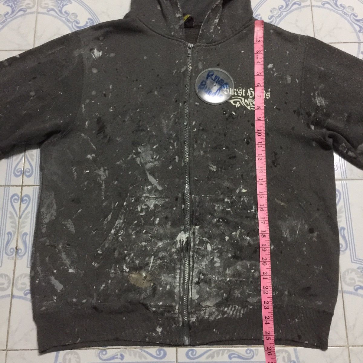 Japanese Brand Over head thrashed Ultimate Paint Design Hoodie Size US L / EU 52-54 / 3 - 18 Thumbnail