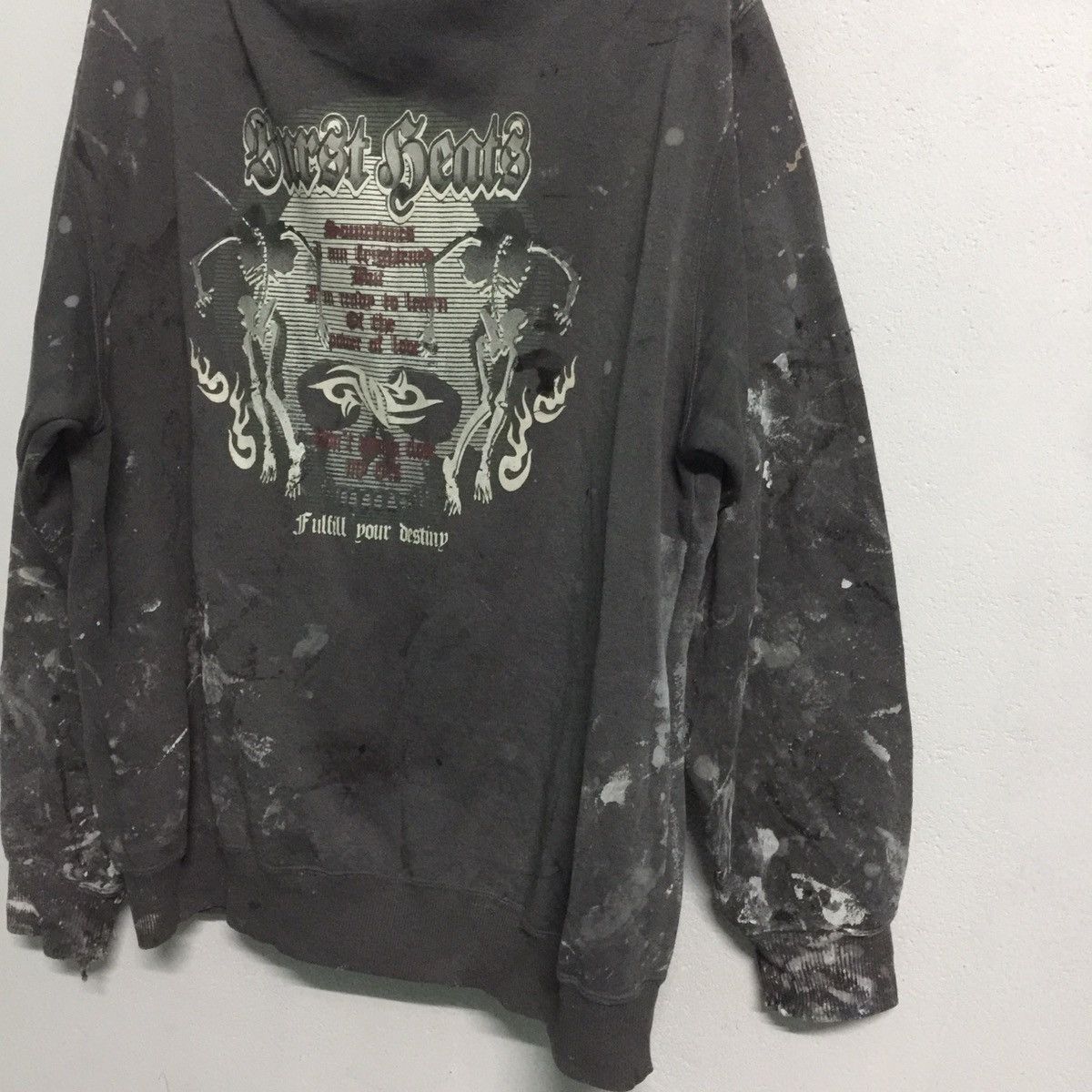 Japanese Brand Over head thrashed Ultimate Paint Design Hoodie Size US L / EU 52-54 / 3 - 9 Thumbnail