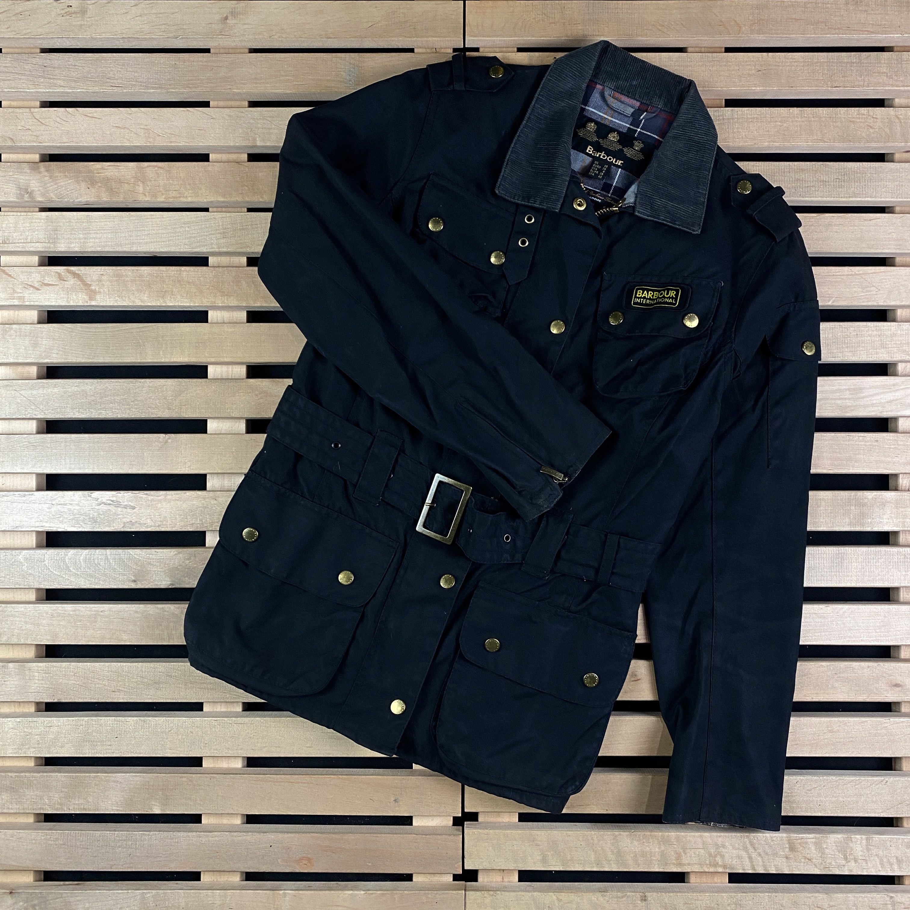 Womens Wax Jacket Barbour International Ladies Size 12 Outerwear