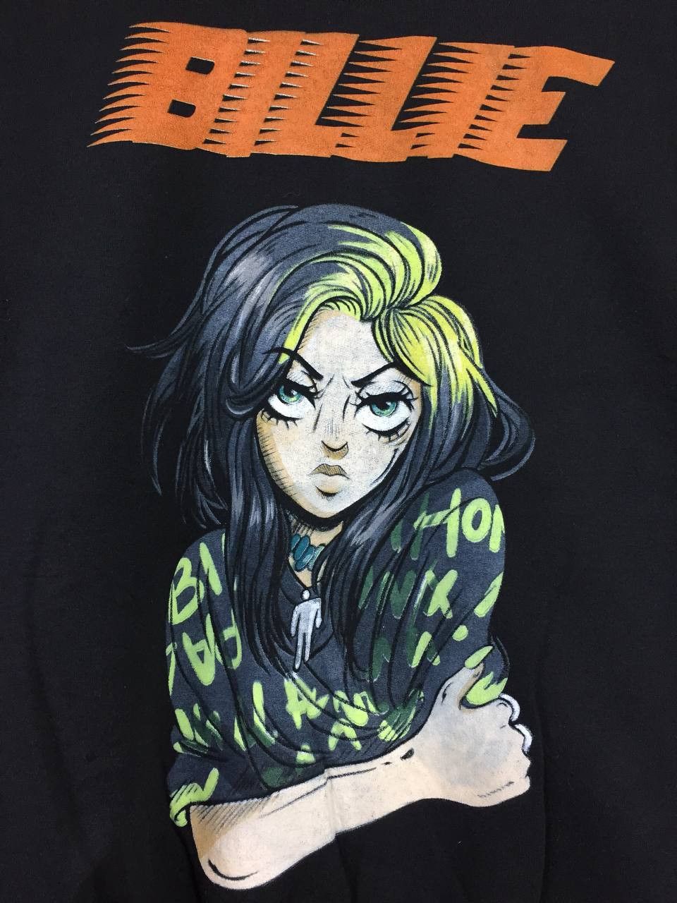 Band Tees Billie Eilish Cartoon Graphic Band Music Sweatshirt Size US XL / EU 56 / 4 - 2 Thumbnail