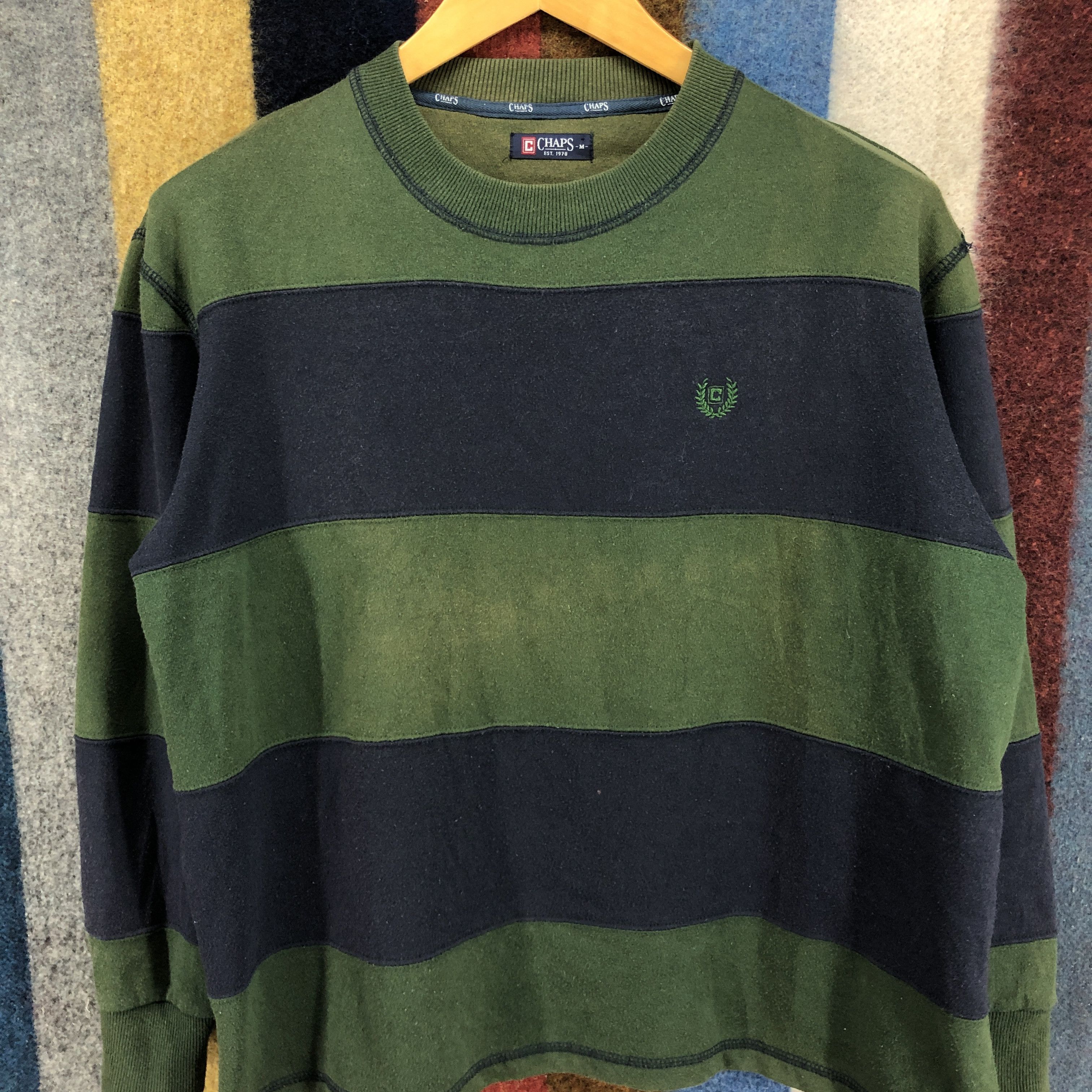 Chaps CHAPS Crew Neck Stripe Sweatshirt #0590/Y Size US M / EU 48-50 / 2 - 2 Thumbnail