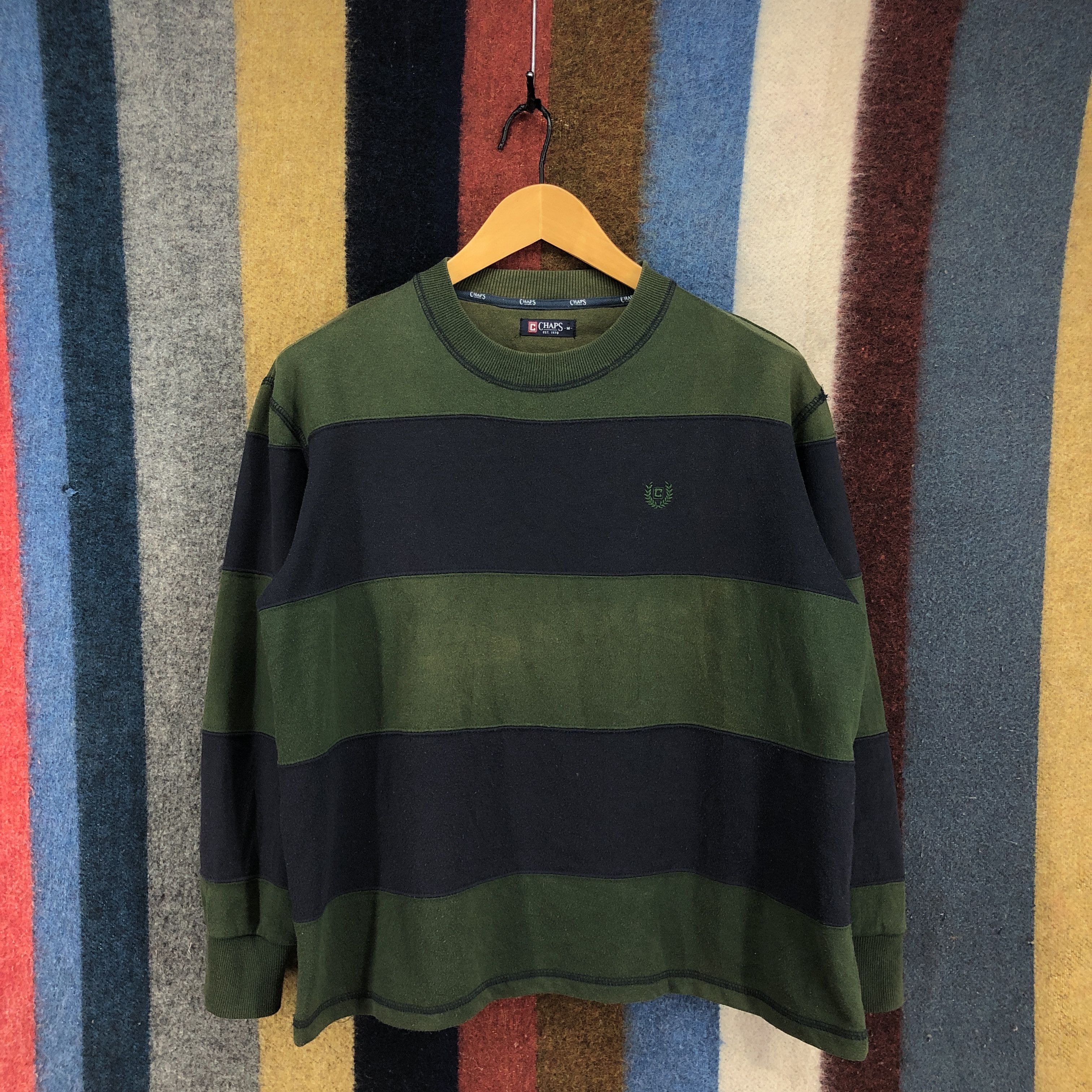 Chaps CHAPS Crew Neck Stripe Sweatshirt #0590/Y Size US M / EU 48-50 / 2 - 1 Thumbnail