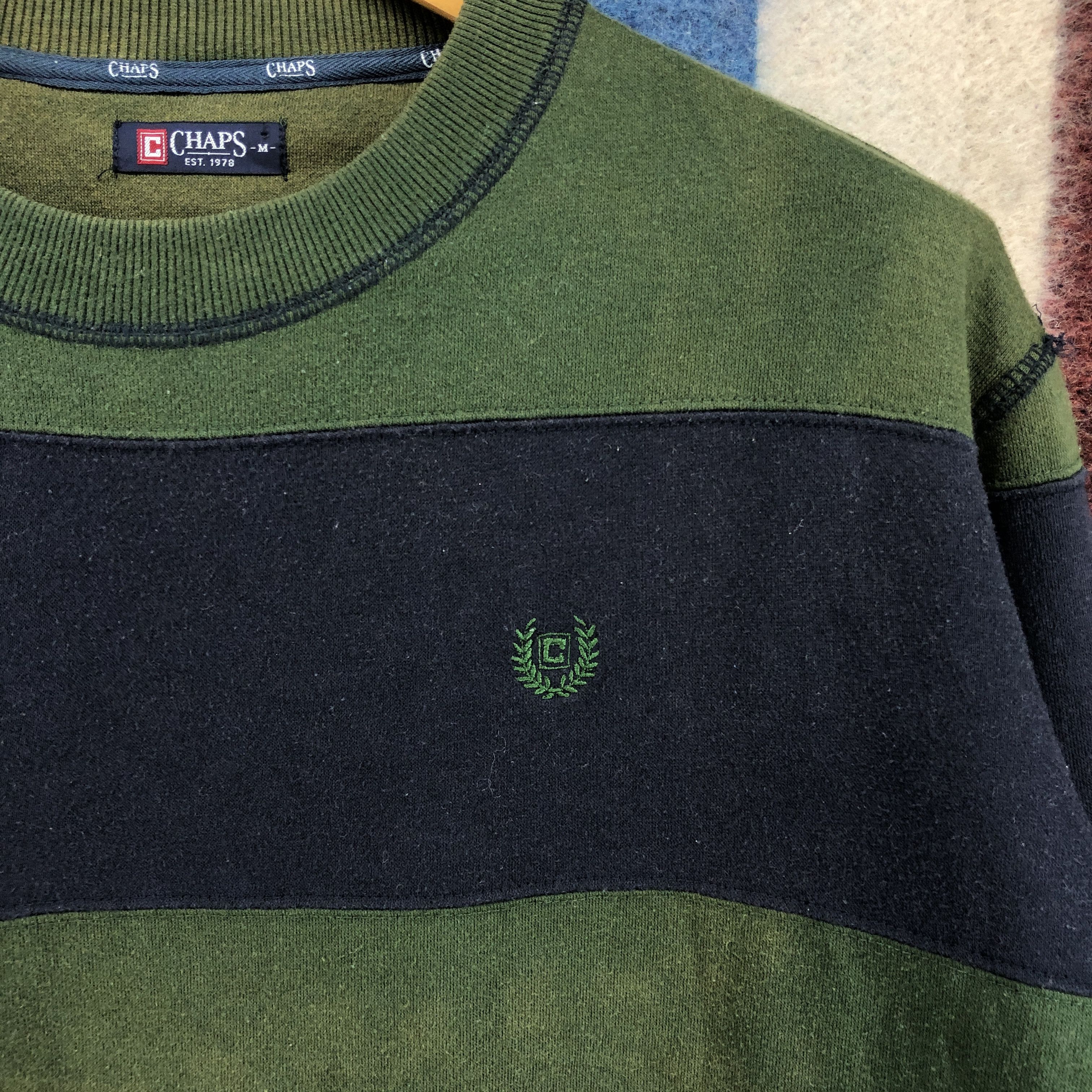 Chaps CHAPS Crew Neck Stripe Sweatshirt #0590/Y Size US M / EU 48-50 / 2 - 3 Thumbnail