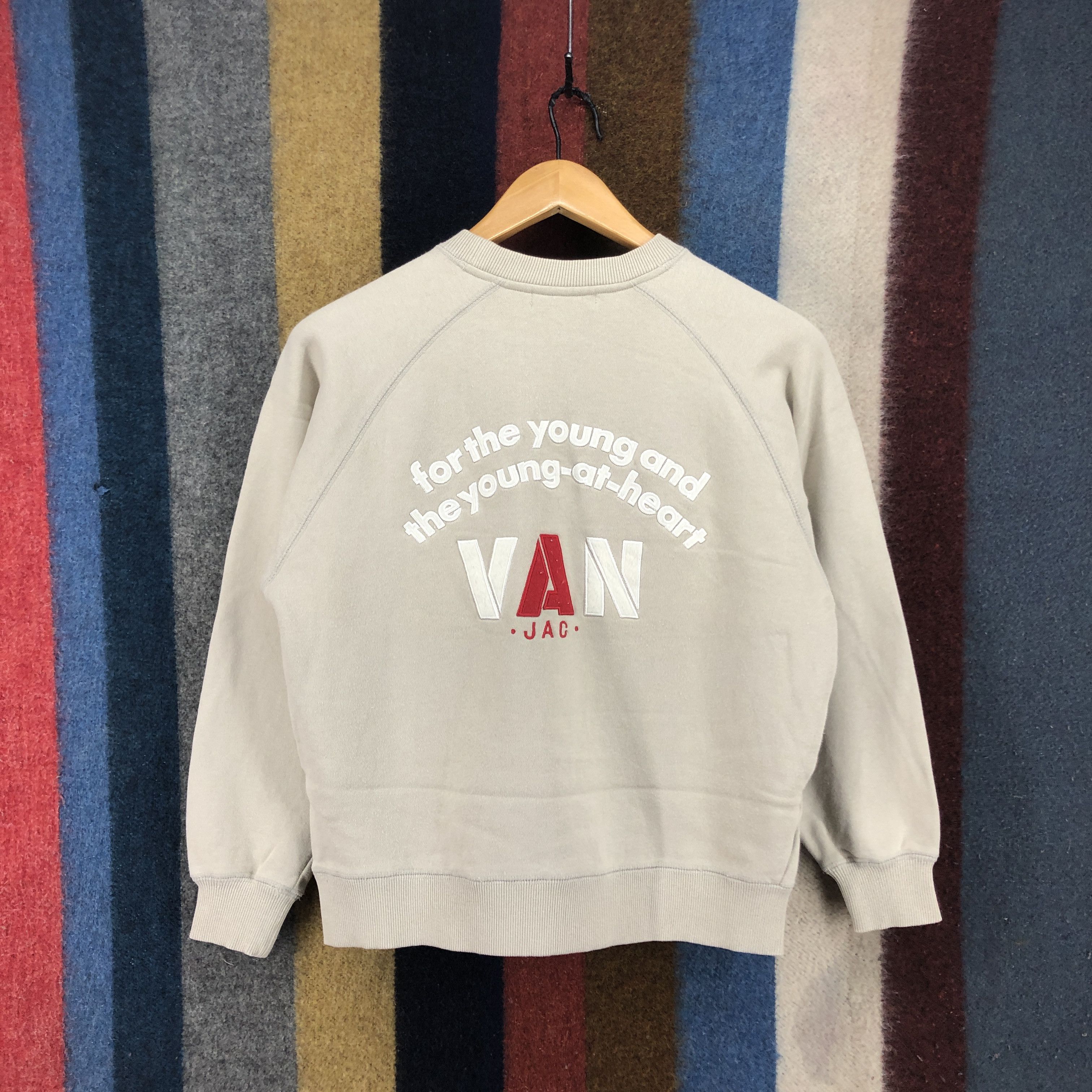 image of Van Jac Crew Neck Sweatshirt 034-02 in Beige, Women's (Size Small)