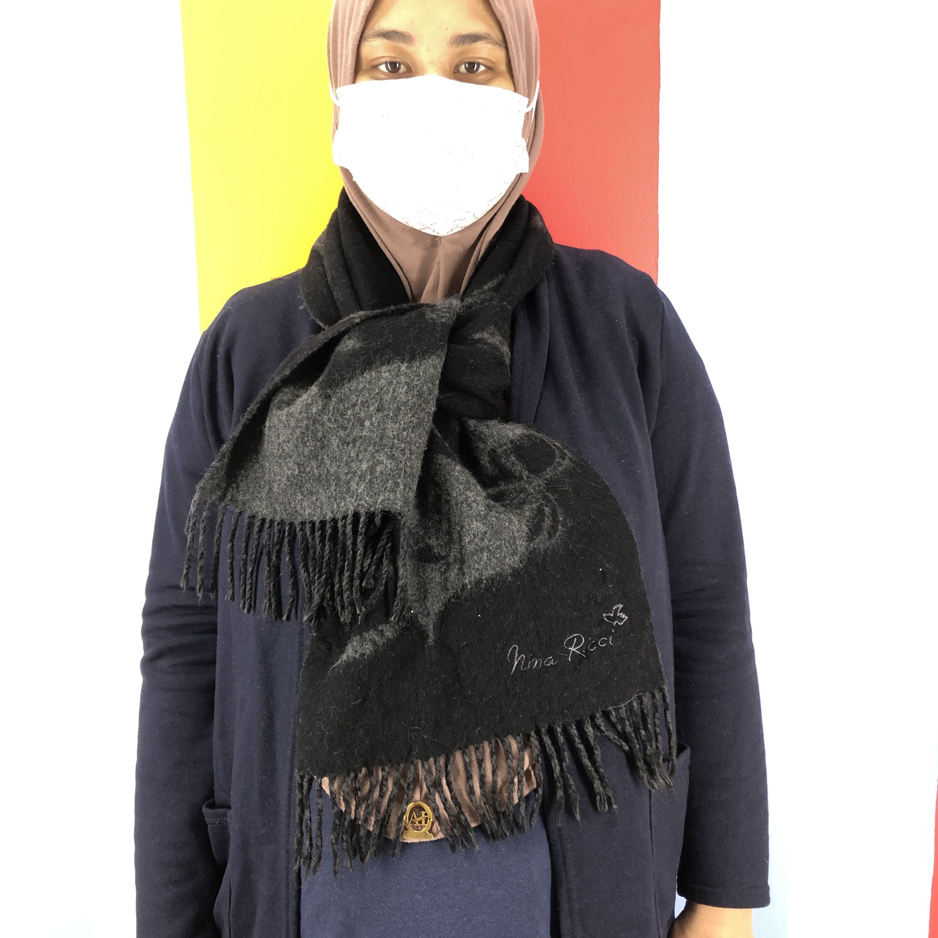 Nina Ricci NINA RICCI Bird Design Muffler Scarf #0943/AG Size ONE SIZE - 2 Thumbnail