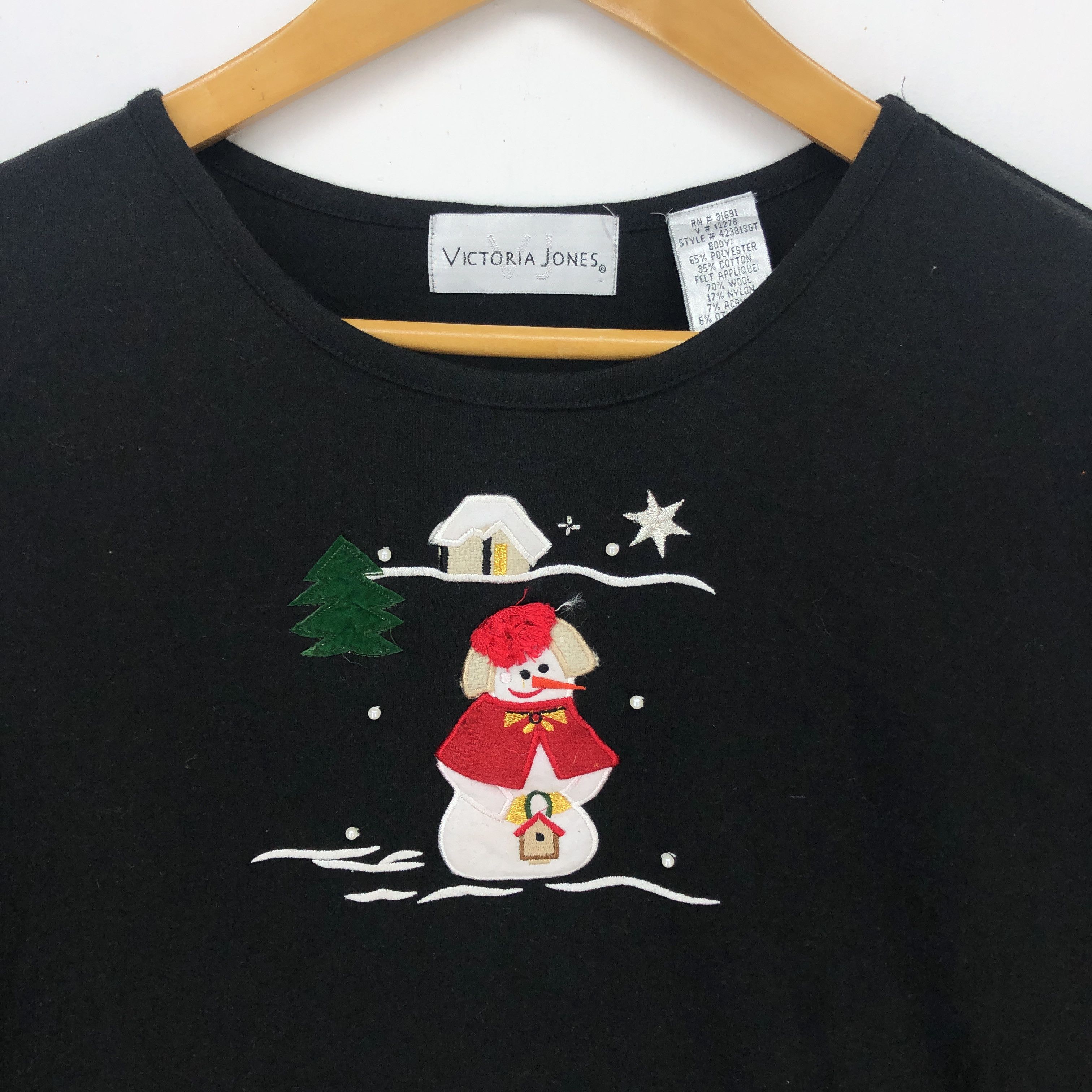 Other VICTORIA JONES XMAS Long Sleeve T Shirt #1241-43 Size L / US 10 / IT 46 - 2 Thumbnail