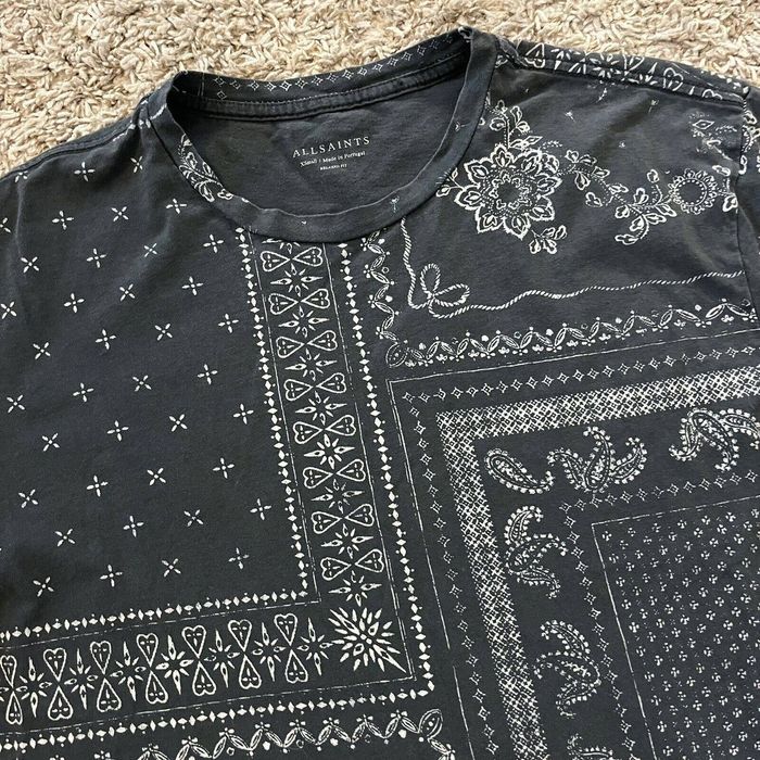 Allsaints Bandanax Bandana Print Relaxed Fit Tee Shirt Grailed