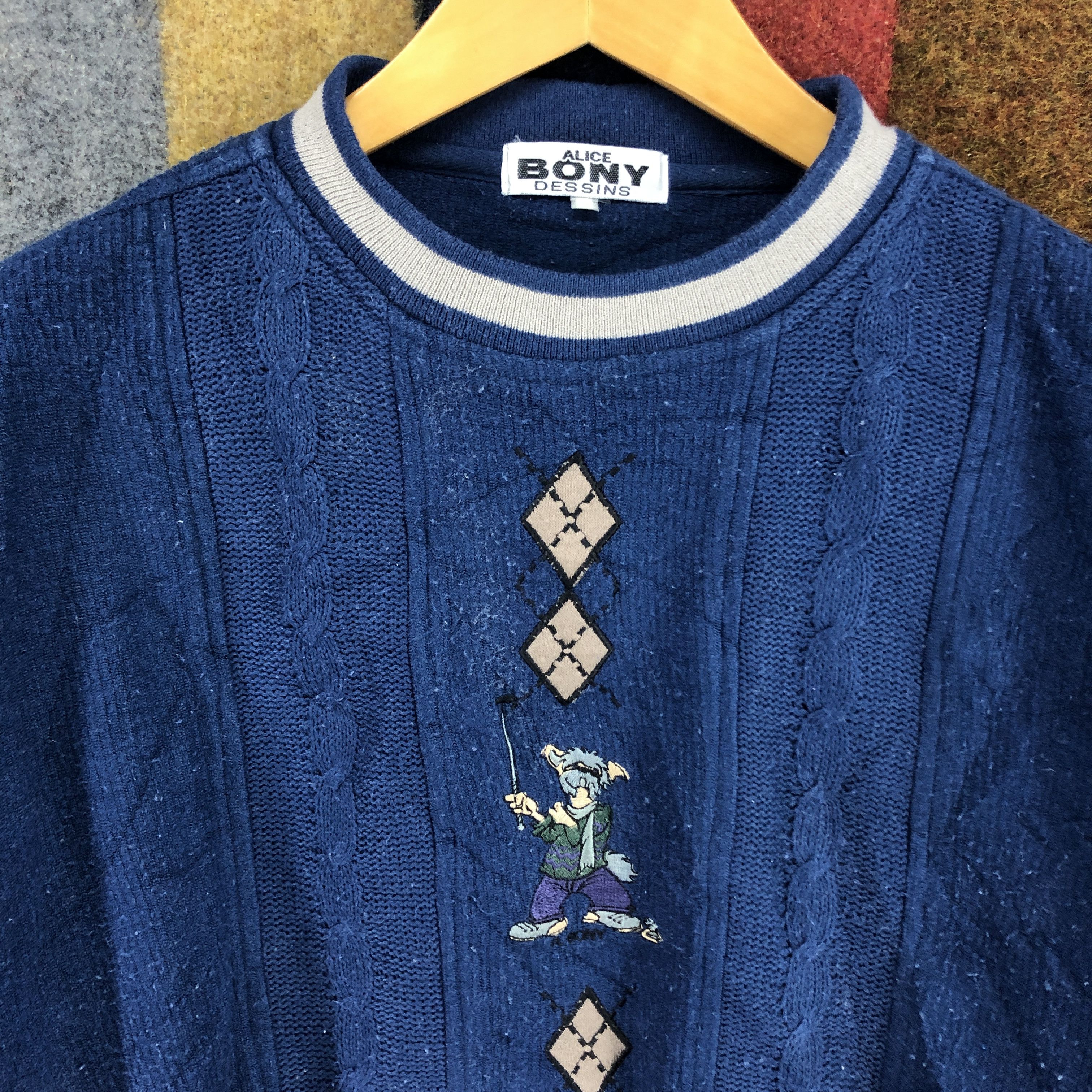 Other ALICE BONY DESSINS Crew Neck Sweatshirt Knitwear #0417/R Size US L / EU 52-54 / 3 - 3 Thumbnail
