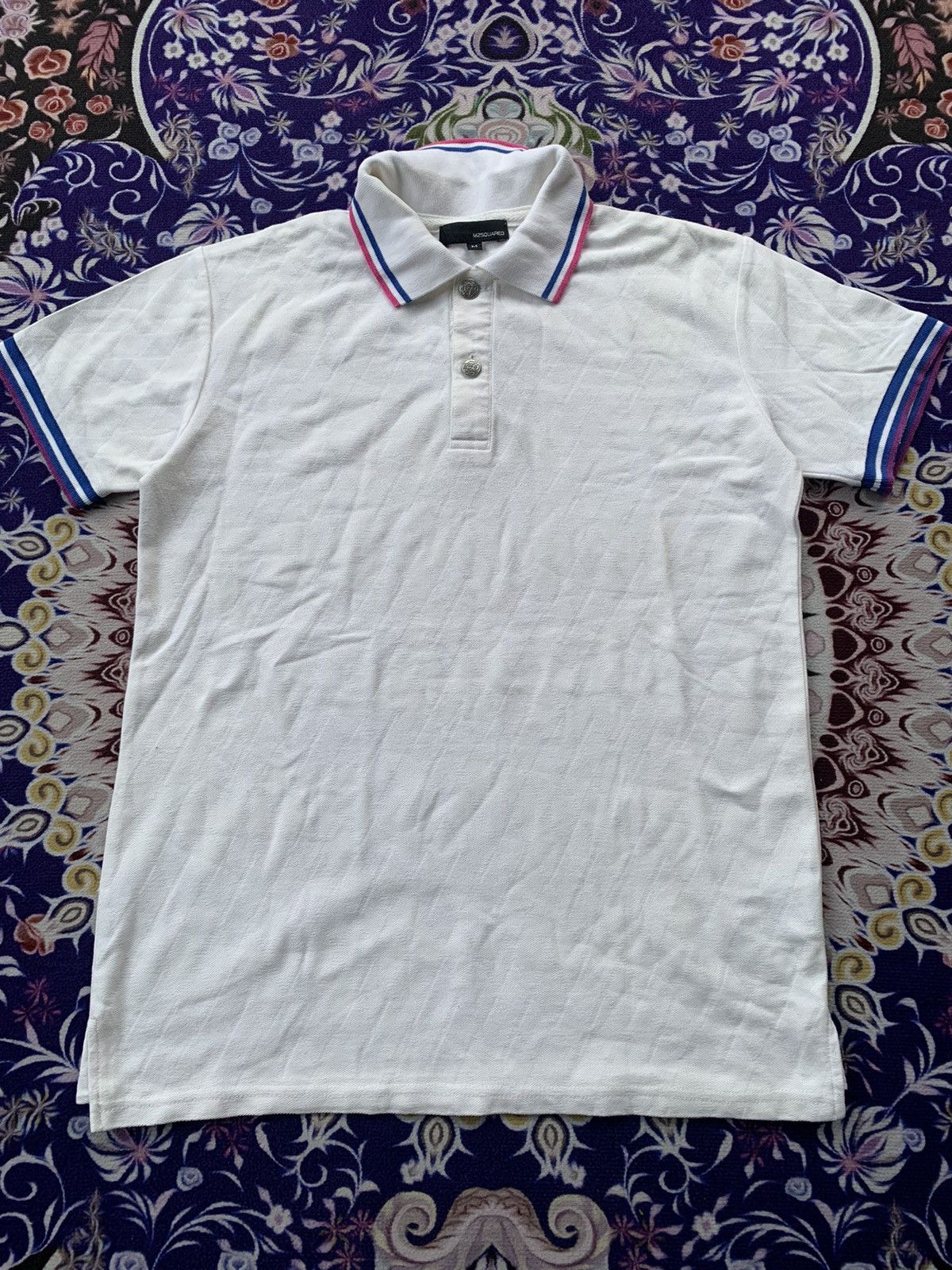 Designer M2SQuared Quilted Polo Tshirt Size US M / EU 48-50 / 2 - 1 Thumbnail