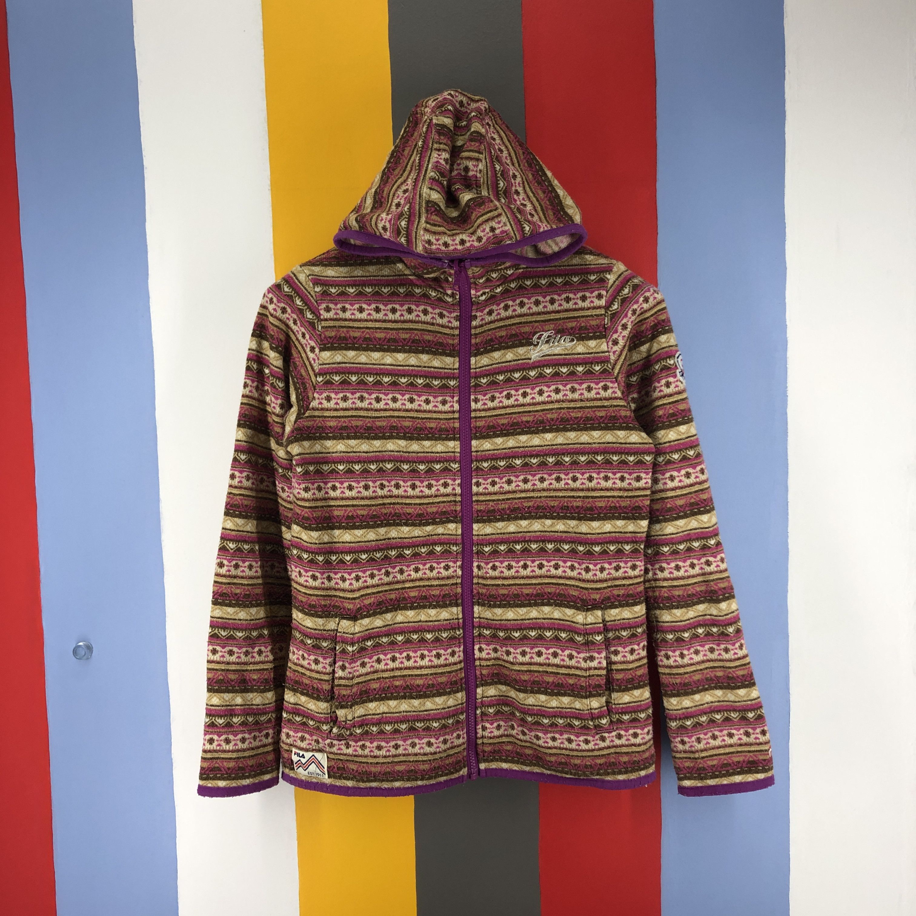 FILA Rainbow Stripe Zipper Hoodie #0828/U