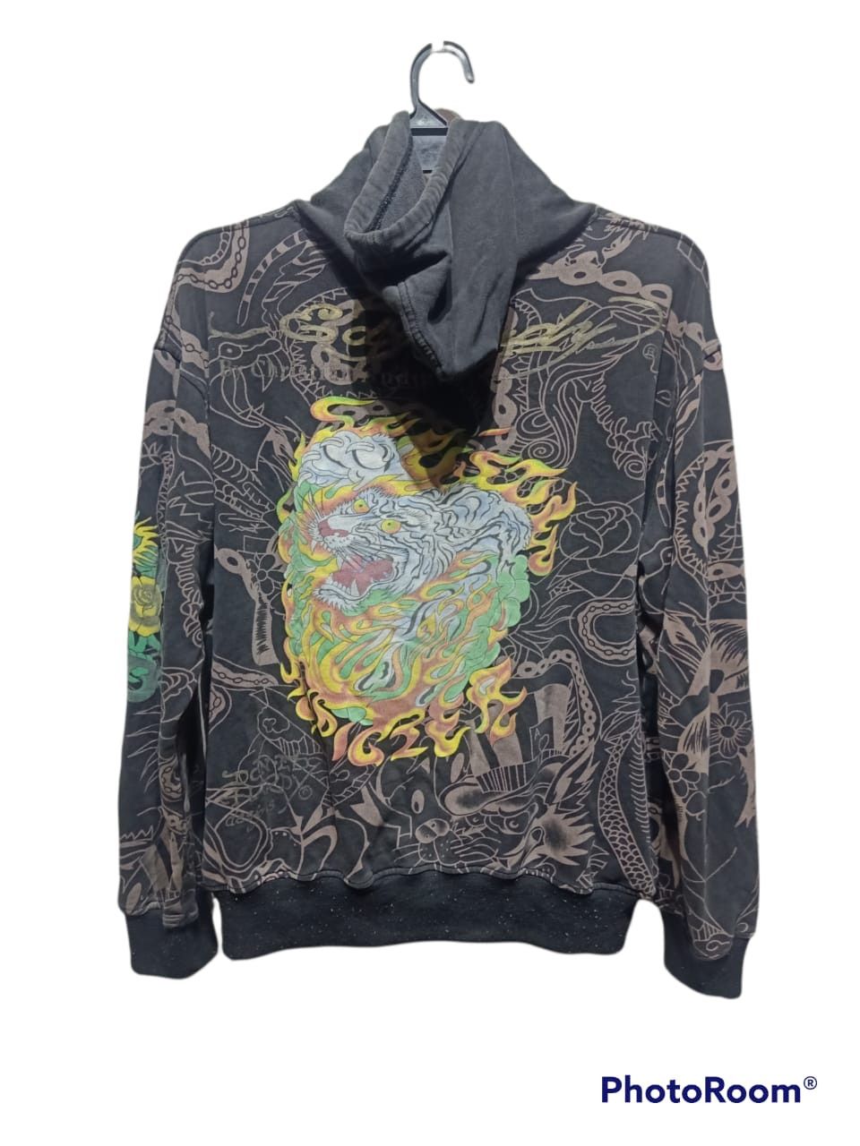 Christian Audigier × Ed Hardy Vintage ED Hardy Full Printed Zipper Hoodie Size US XL / EU 56 / 4 - 2 Thumbnail