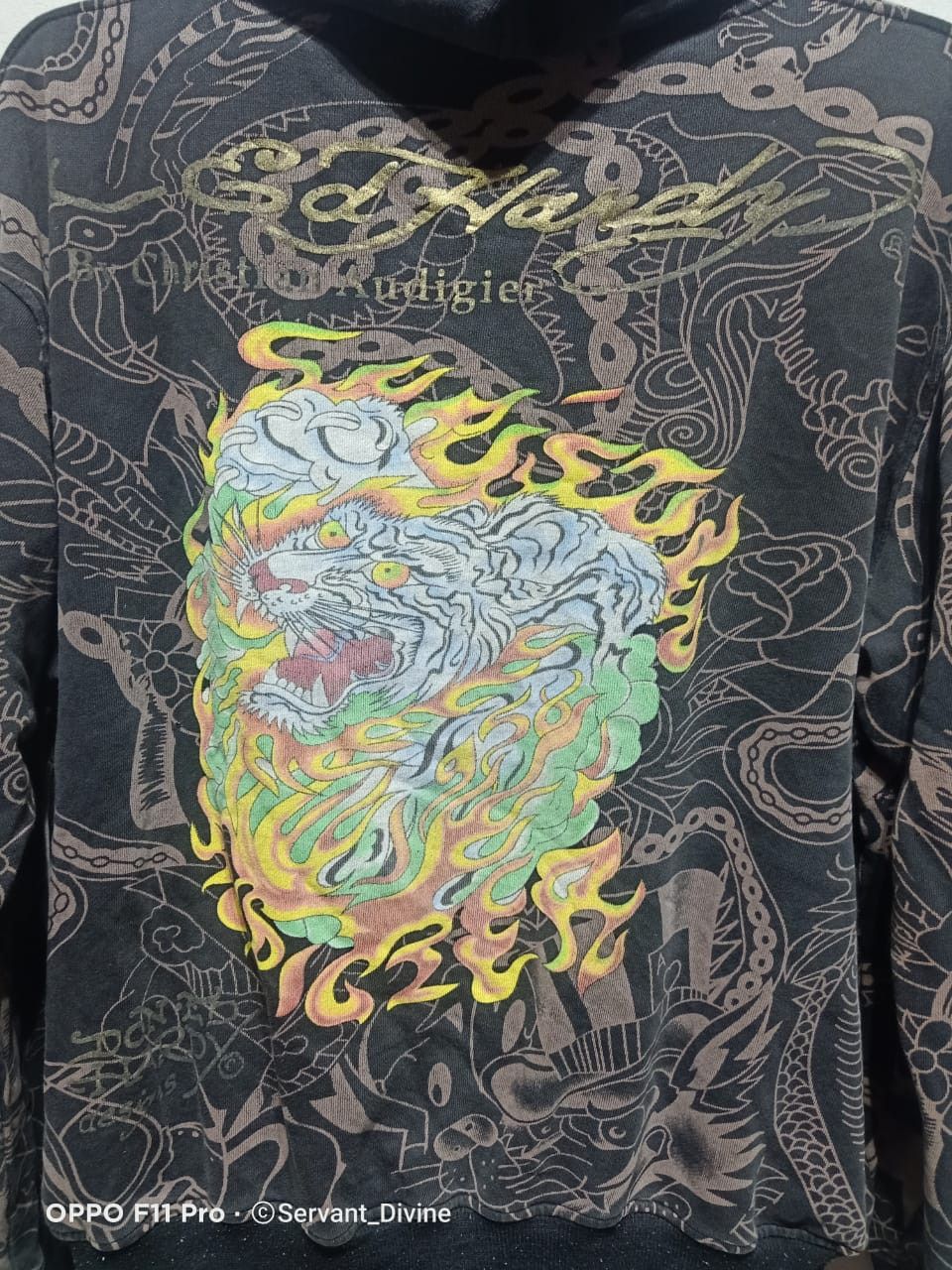 Christian Audigier × Ed Hardy Vintage ED Hardy Full Printed Zipper Hoodie Size US XL / EU 56 / 4 - 5 Thumbnail