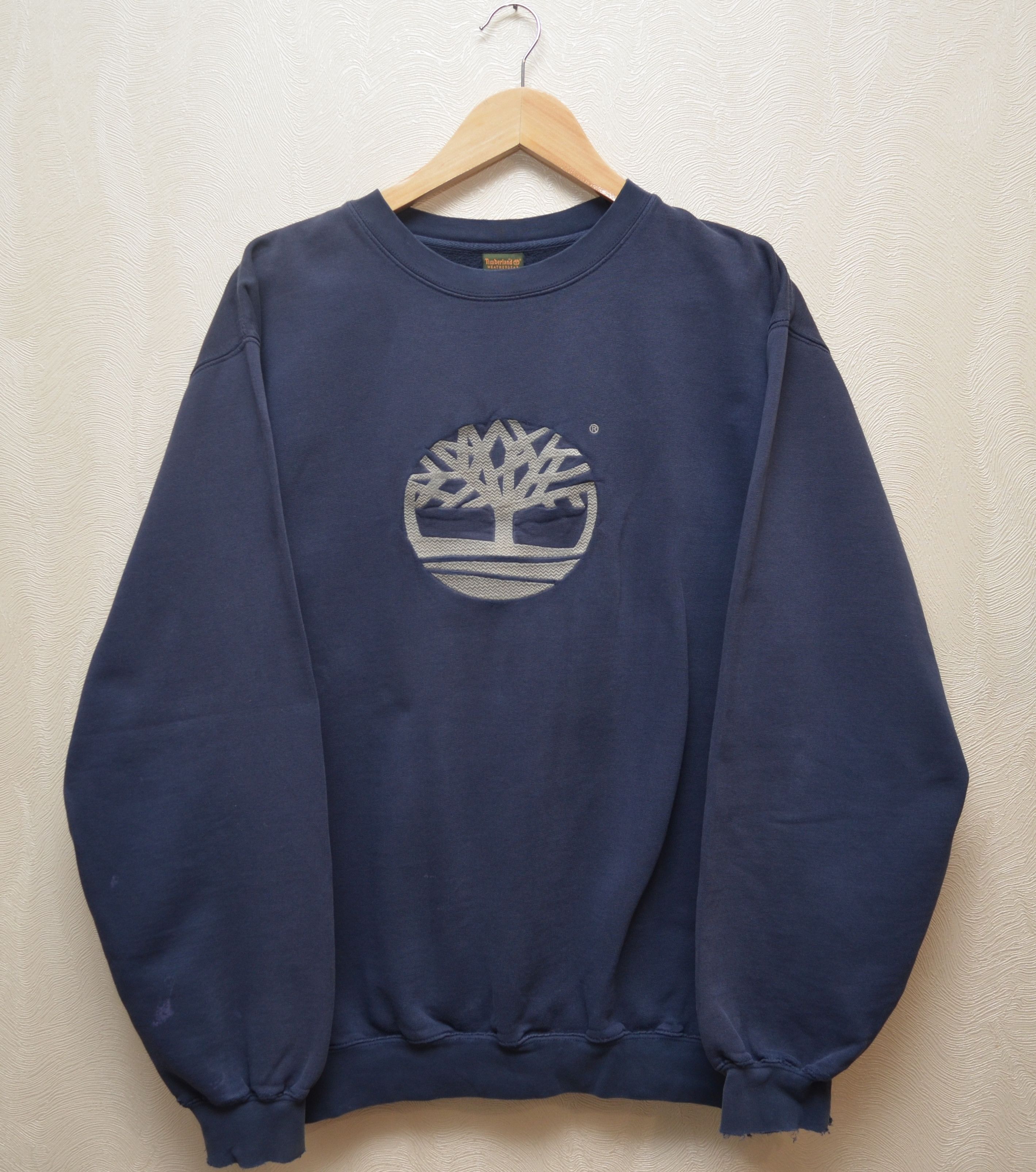 Timberland Embroided Logo Vintage Distressed Sweatshirt 90s