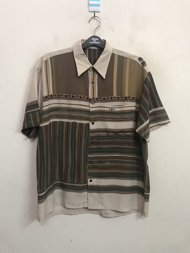 Balenciaga Balenciaga Paris Abstract Striped Baggy Shirt Size US L / EU 52-54 / 3 - 1 Thumbnail