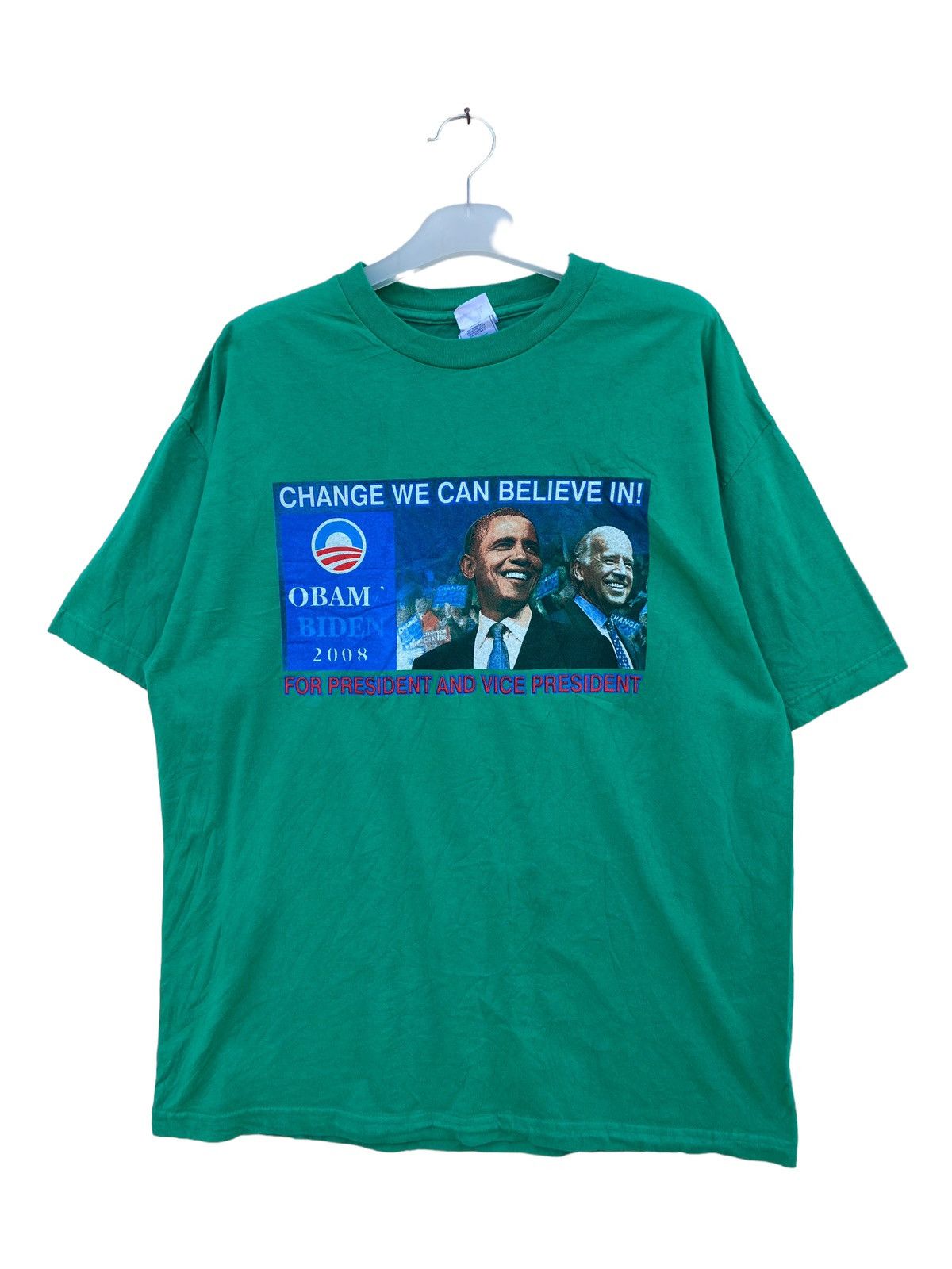 image of Barrack Obama & Joe Biden For President in Green, Men's (Size XL)