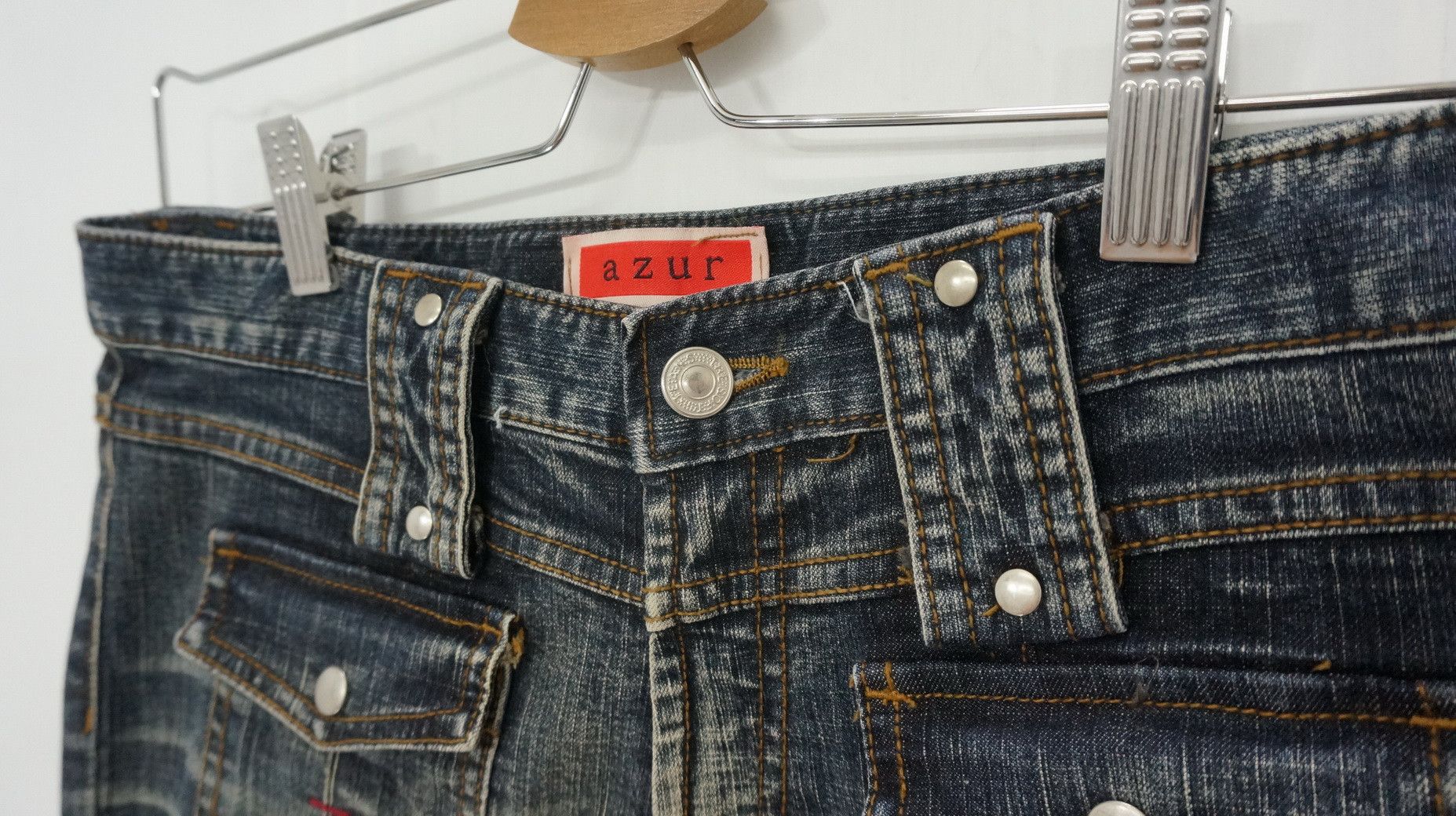 Japanese Brand Fire! Vintage AZUR Japan Flare Hysteric Vibes Womens Jeans Size 30" / US 8 / IT 44 - 7 Thumbnail