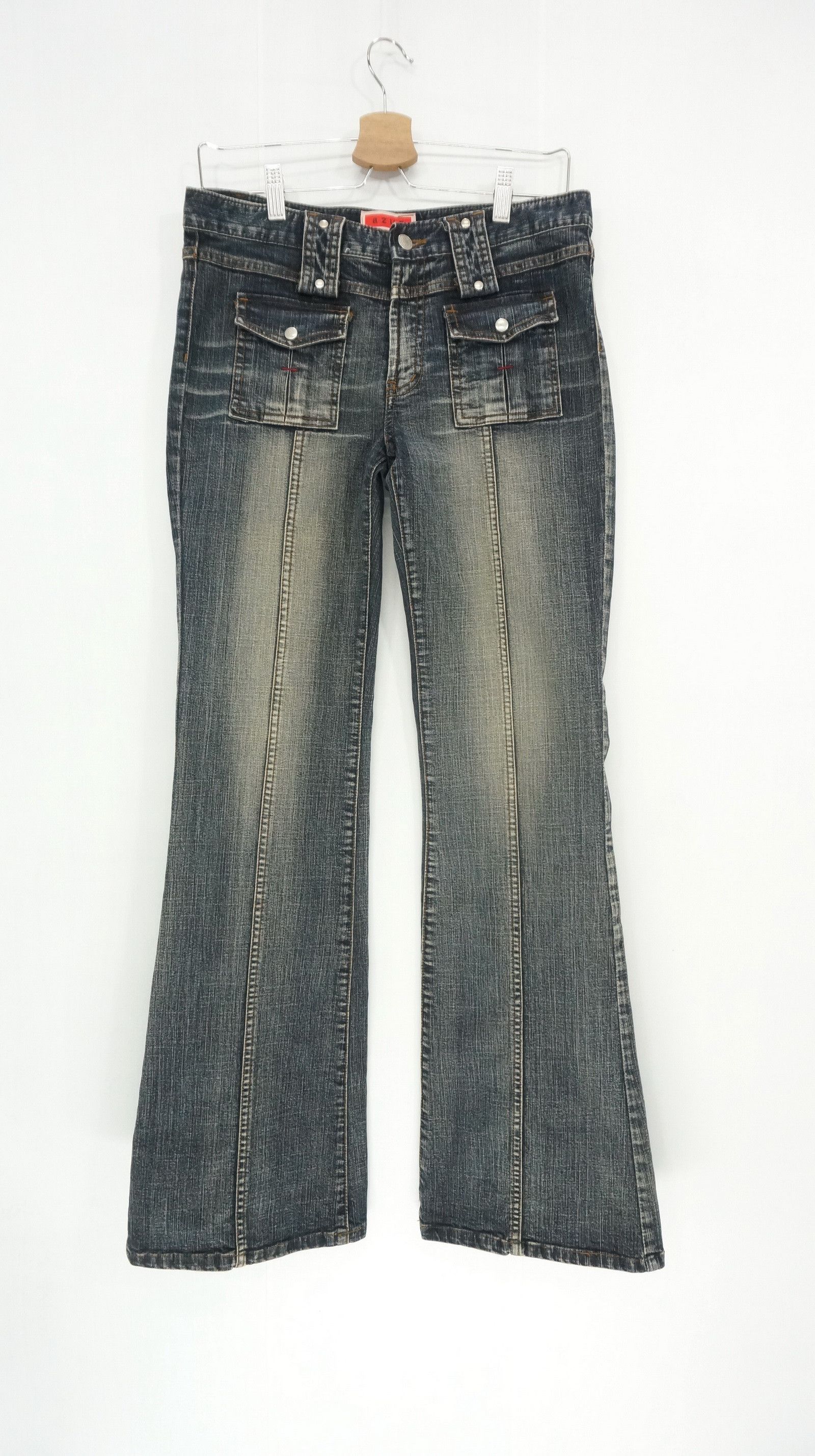 Japanese Brand Fire! Vintage AZUR Japan Flare Hysteric Vibes Womens Jeans Size 30" / US 8 / IT 44 - 2 Thumbnail