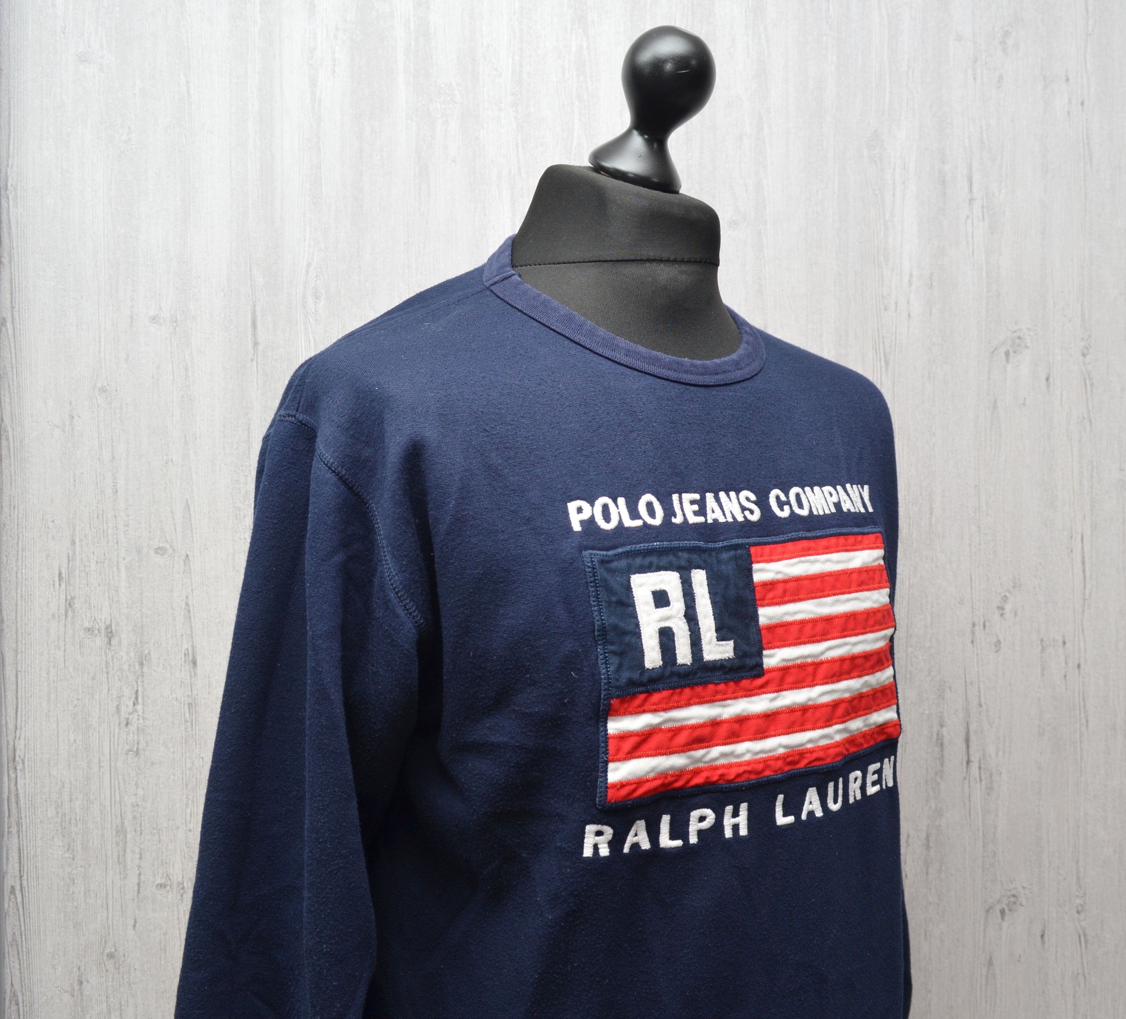 Polo Ralph Lauren × Ralph Lauren × Vintage Polo Jeans Company Ralph Lauren Sweatshirt Navy Small Size US S / EU 44-46 / 1 - 5 Thumbnail