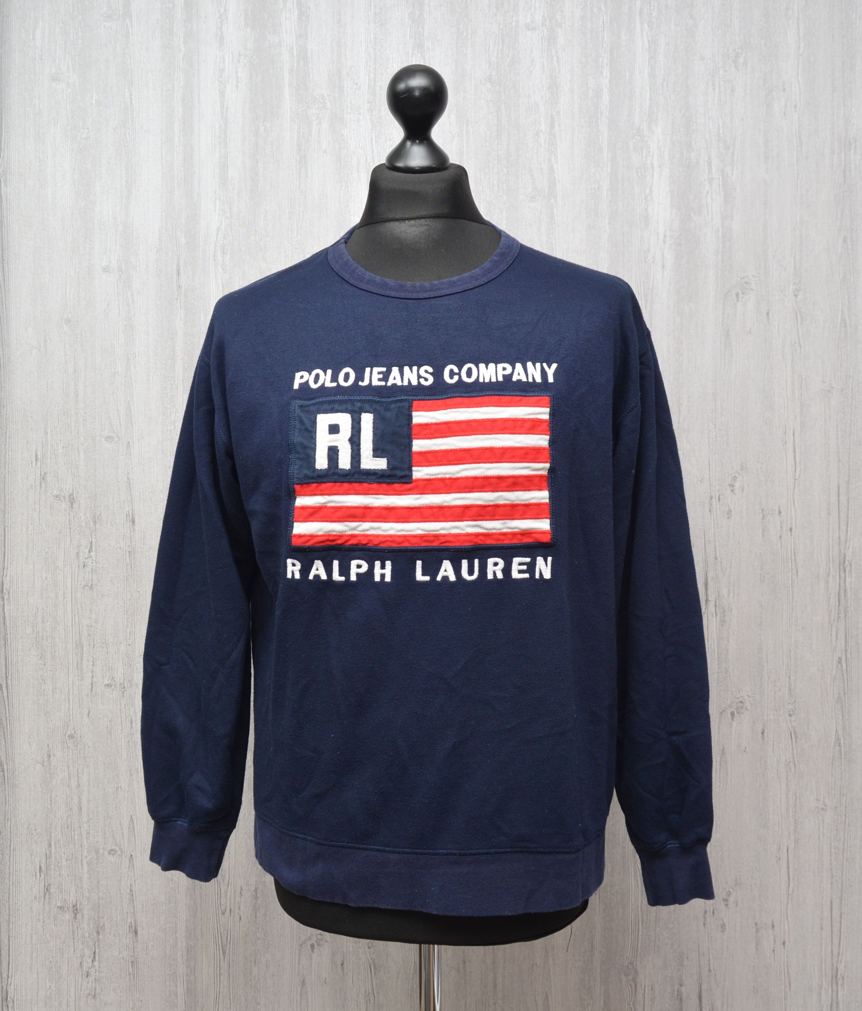Polo Ralph Lauren × Ralph Lauren × Vintage Polo Jeans Company Ralph Lauren Sweatshirt Navy Small Size US S / EU 44-46 / 1 - 3 Thumbnail
