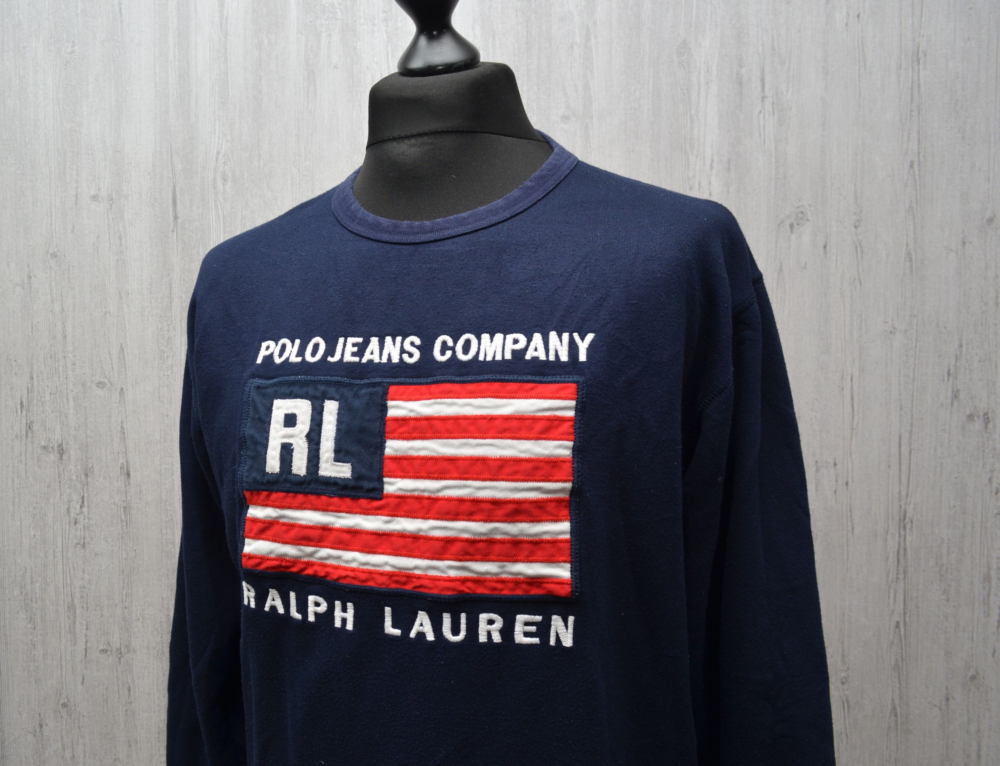 Polo Ralph Lauren × Ralph Lauren × Vintage Polo Jeans Company Ralph Lauren Sweatshirt Navy Small Size US S / EU 44-46 / 1 - 4 Thumbnail