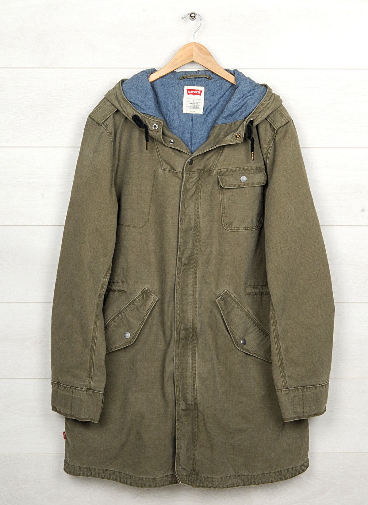 Levi's × Levi's Vintage Clothing × Vintage Levis Olive Parka Jacket Size M Hooded Vintage RARE Size US M / EU 48-50 / 2 - 1 Thumbnail