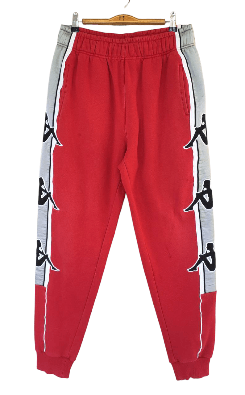 image of Kappa Side Tape Big Logo Sweatpant in Red, Men's (Size 32)