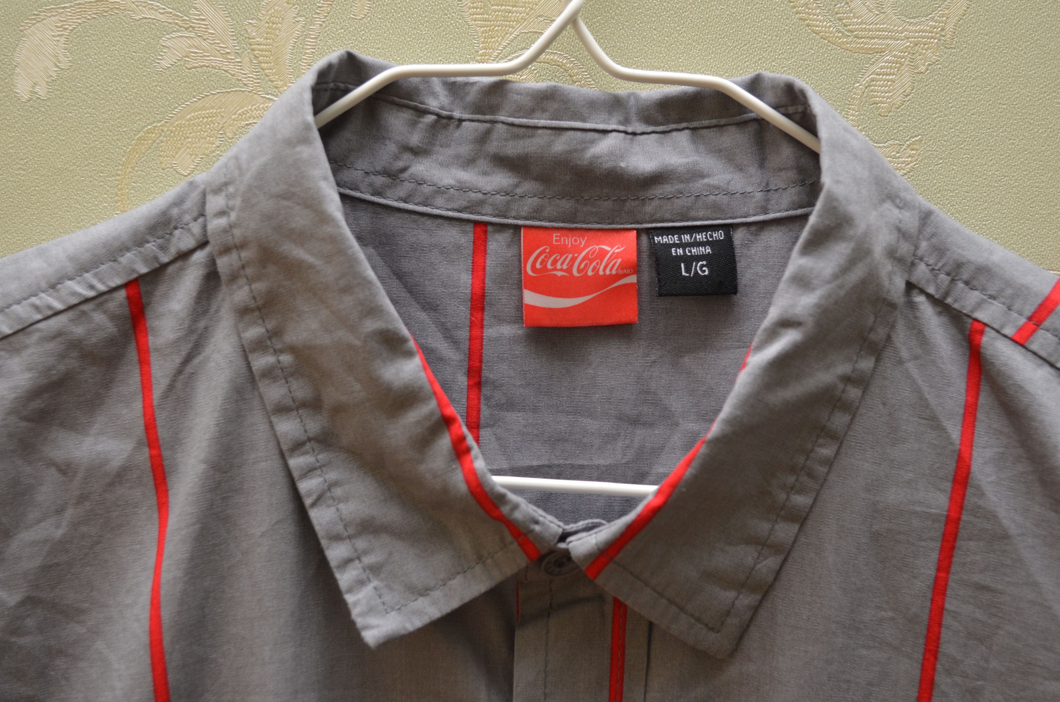 Coca Cola × Vintage Vintage Coca Cola Striped Shirt Big Logo y2k 90s Size US L / EU 52-54 / 3 - 4 Thumbnail