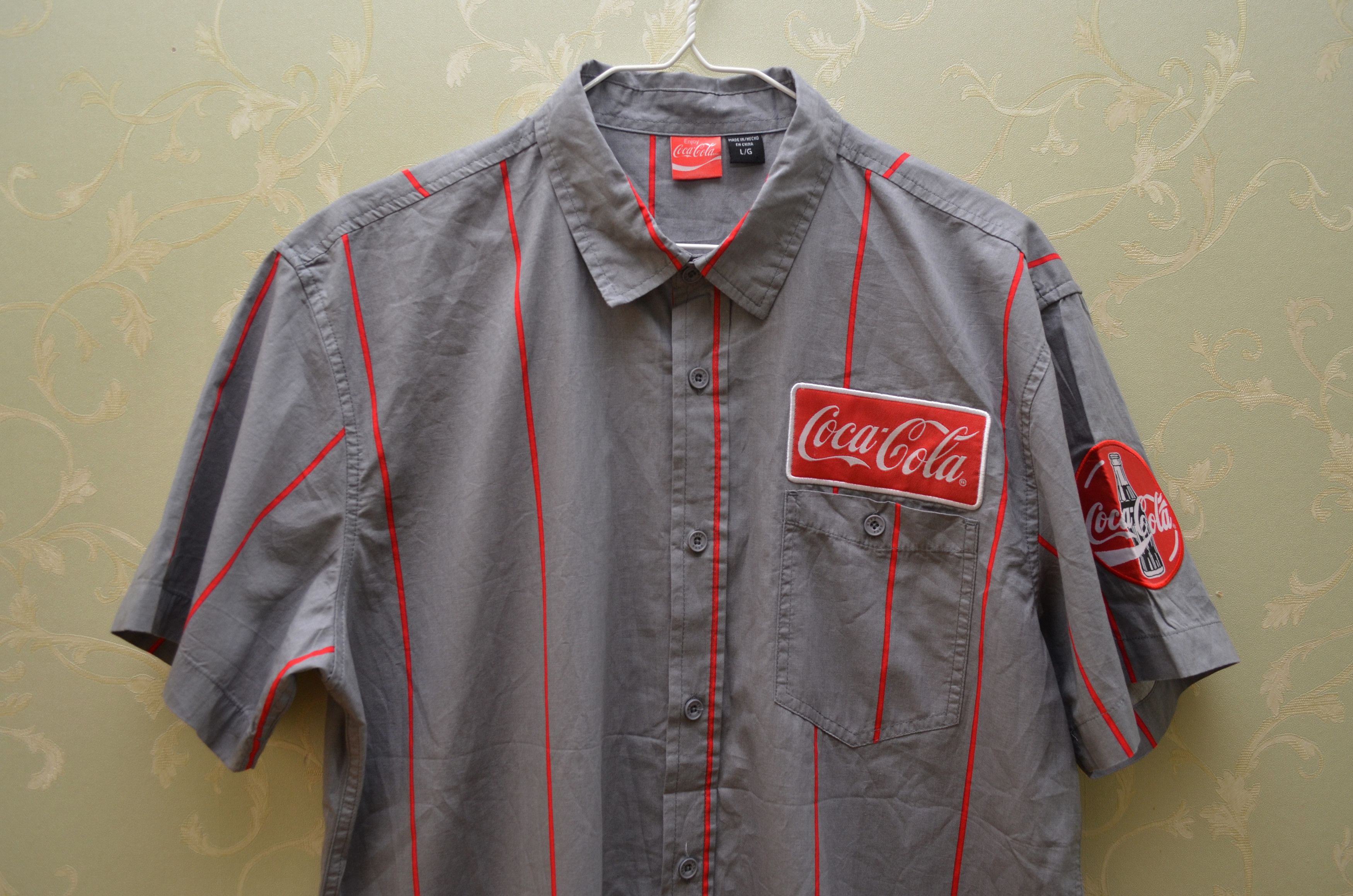 Coca Cola × Vintage Vintage Coca Cola Striped Shirt Big Logo y2k 90s Size US L / EU 52-54 / 3 - 2 Thumbnail
