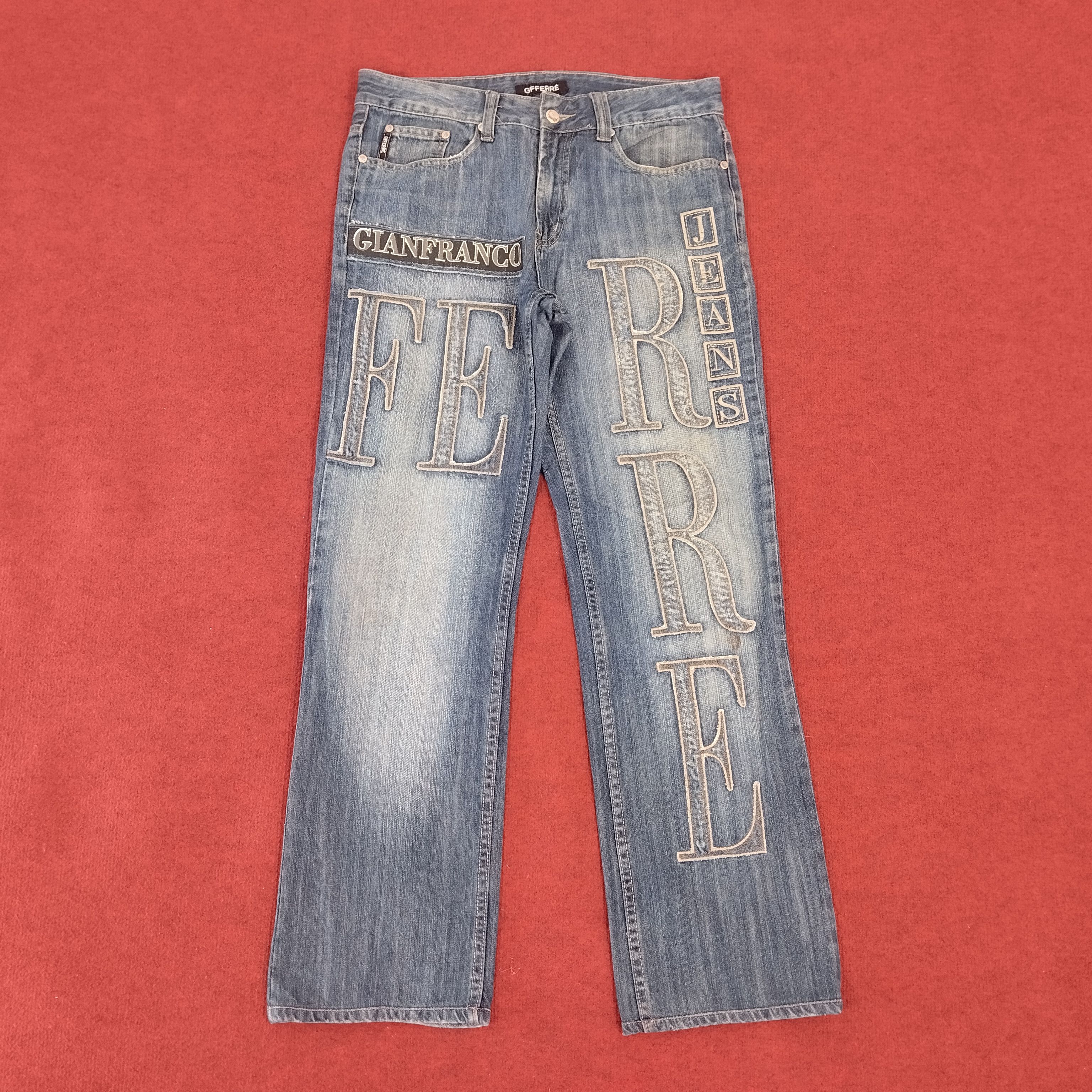 image of Gf Ferre Fashion Rock Punk Style Design Denim Jeans Dp1, Men's (Size 32)