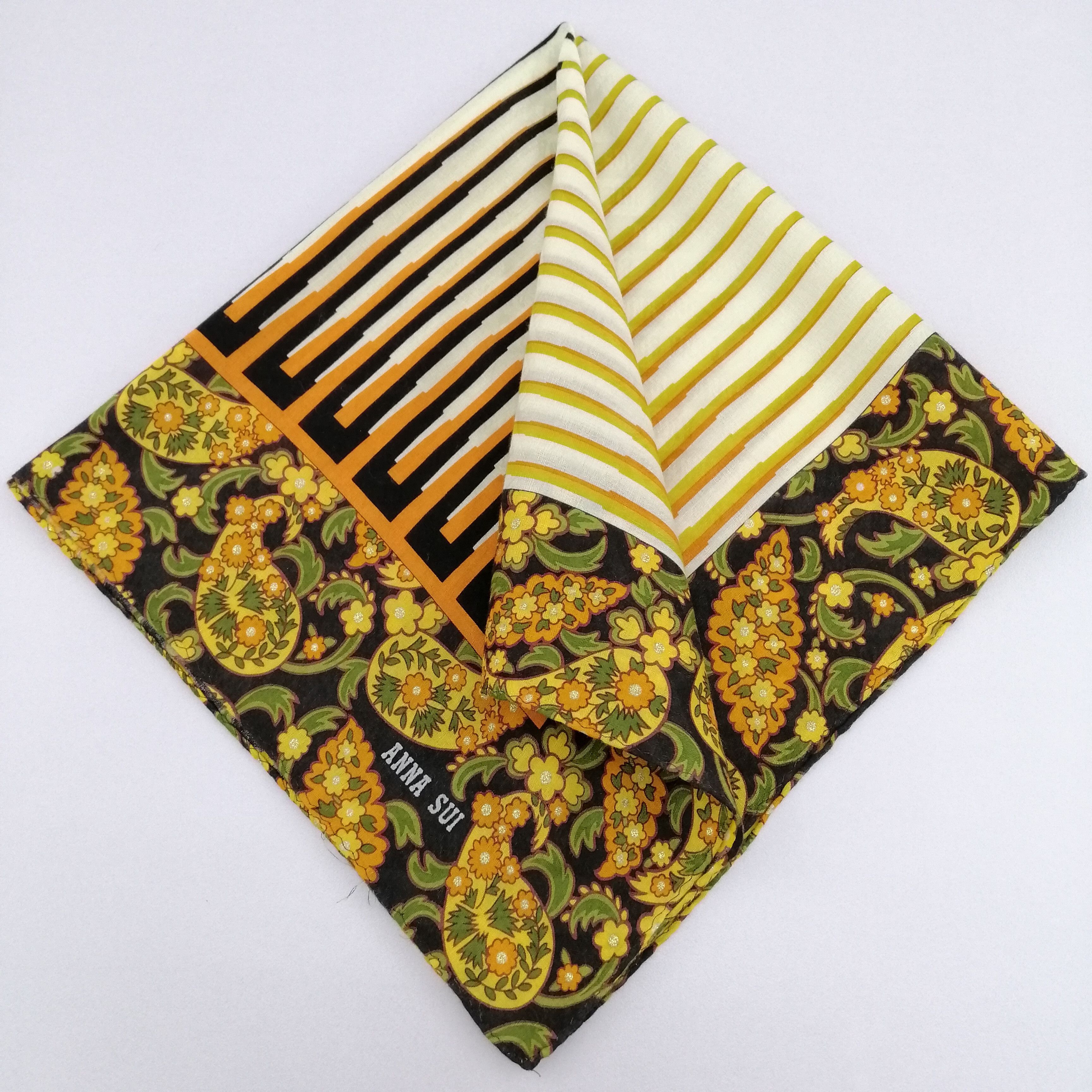 Anna Sui × Vintage Anna Sui Handkerchief/Neckerchief/Bandana-KD2487 Size ONE SIZE - 1 Thumbnail