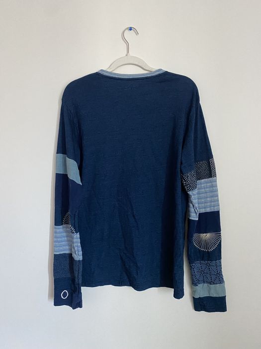 Kapital Kapital Indigo Japan Blue Long Sleeve Shirt Patchwork Sleeve