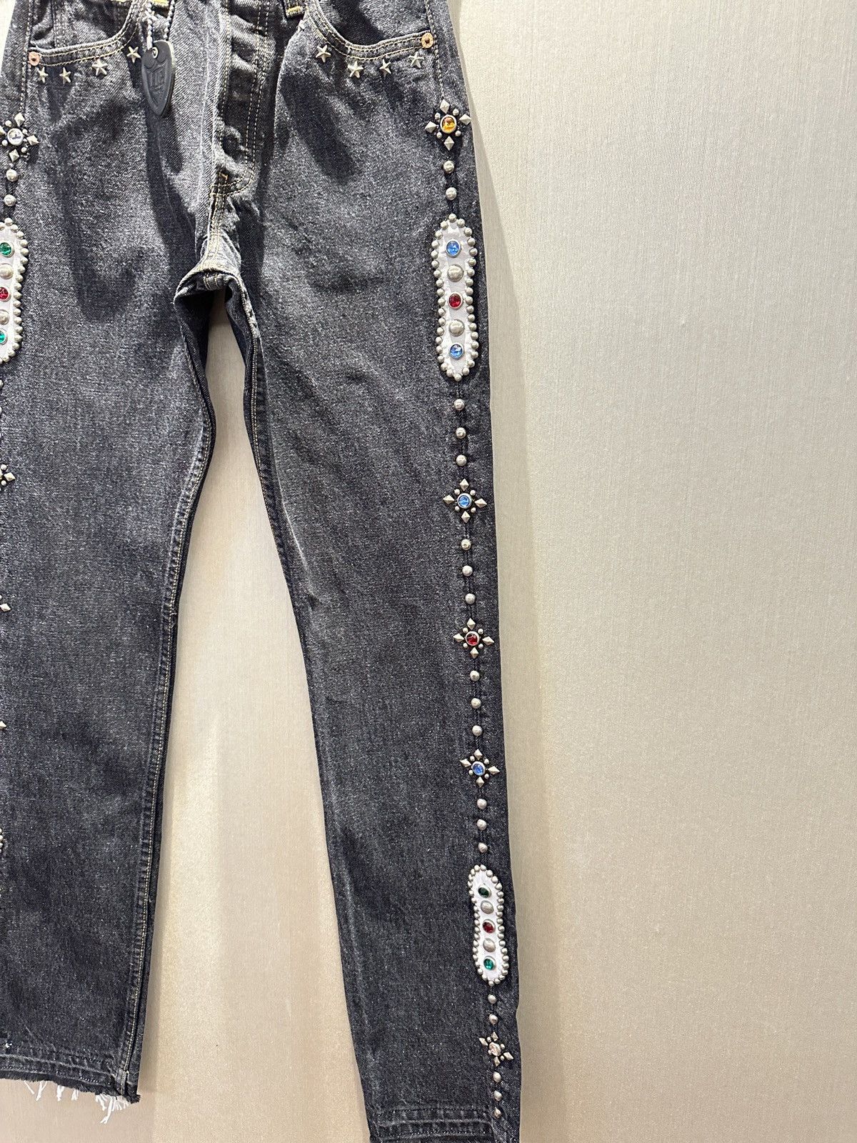 Hollywood Trading Company HTC IrregulaR HUMBLE Gemstone Studded Vintage Levi’s Jeans Size 25" / US 0 / IT 36 - 3 Thumbnail