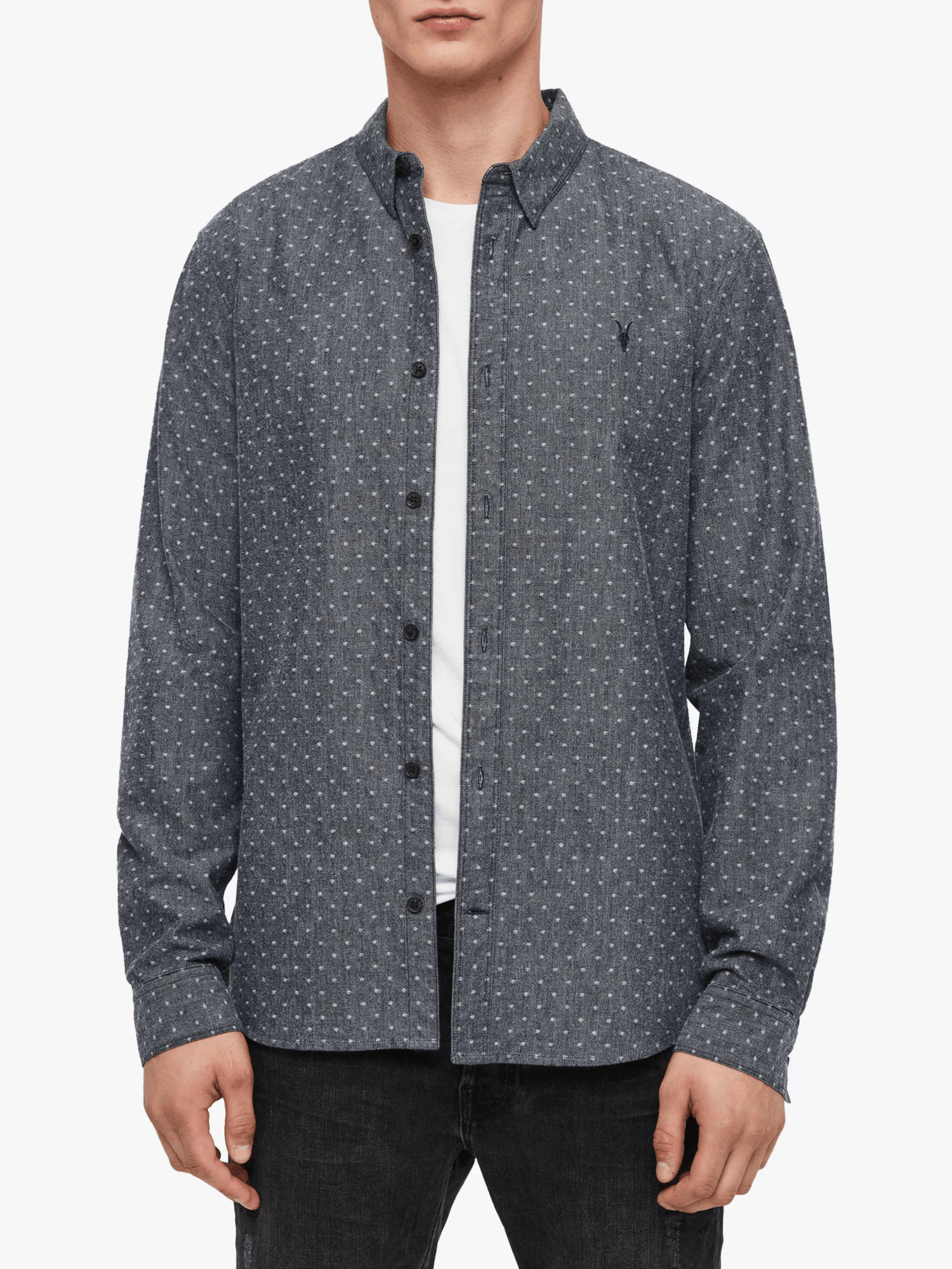 Allsaints Montauk Polka Dot Grey Sz M/L