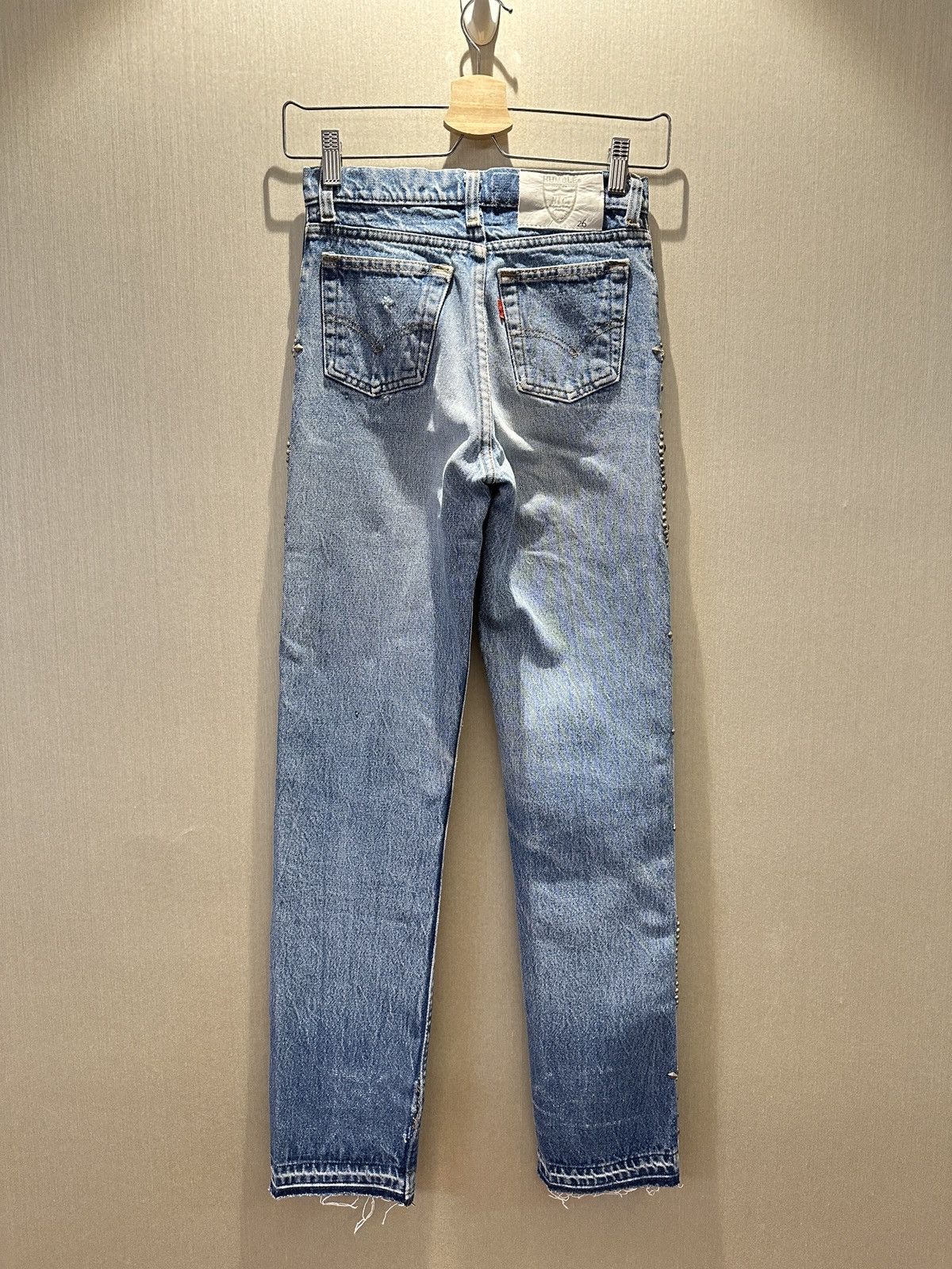Hollywood Trading Company HTC IrregulaR HUMBLE Gemstone Studded Vintage Levi’s Jeans Size 26" / US 2 / IT 38 - 7 Thumbnail