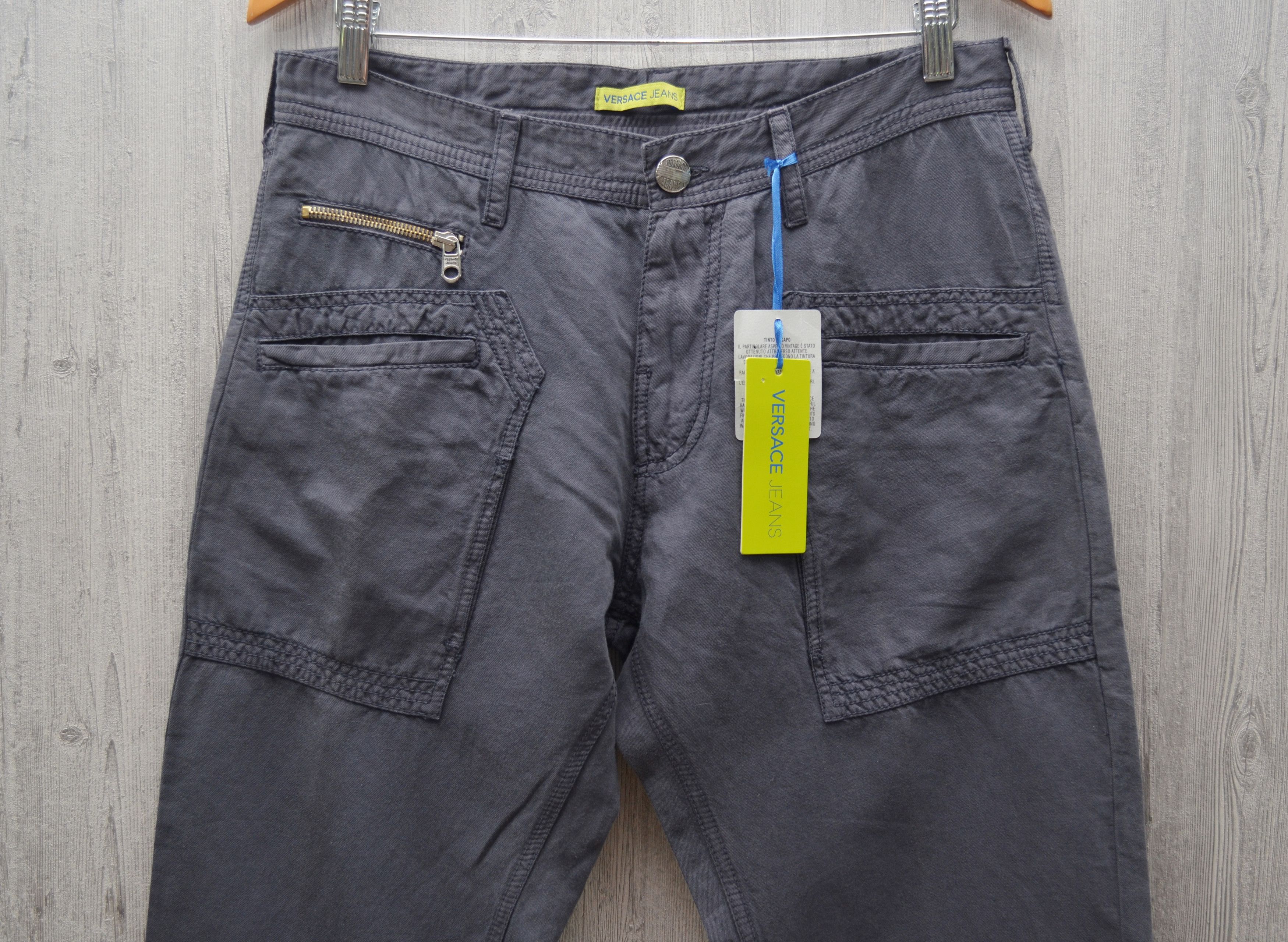 Versace × Versace Jeans Couture Versace Jeans Cargo Pants Navy Cotton Linen Sz W30 L34 Size US 31 - 7 Thumbnail
