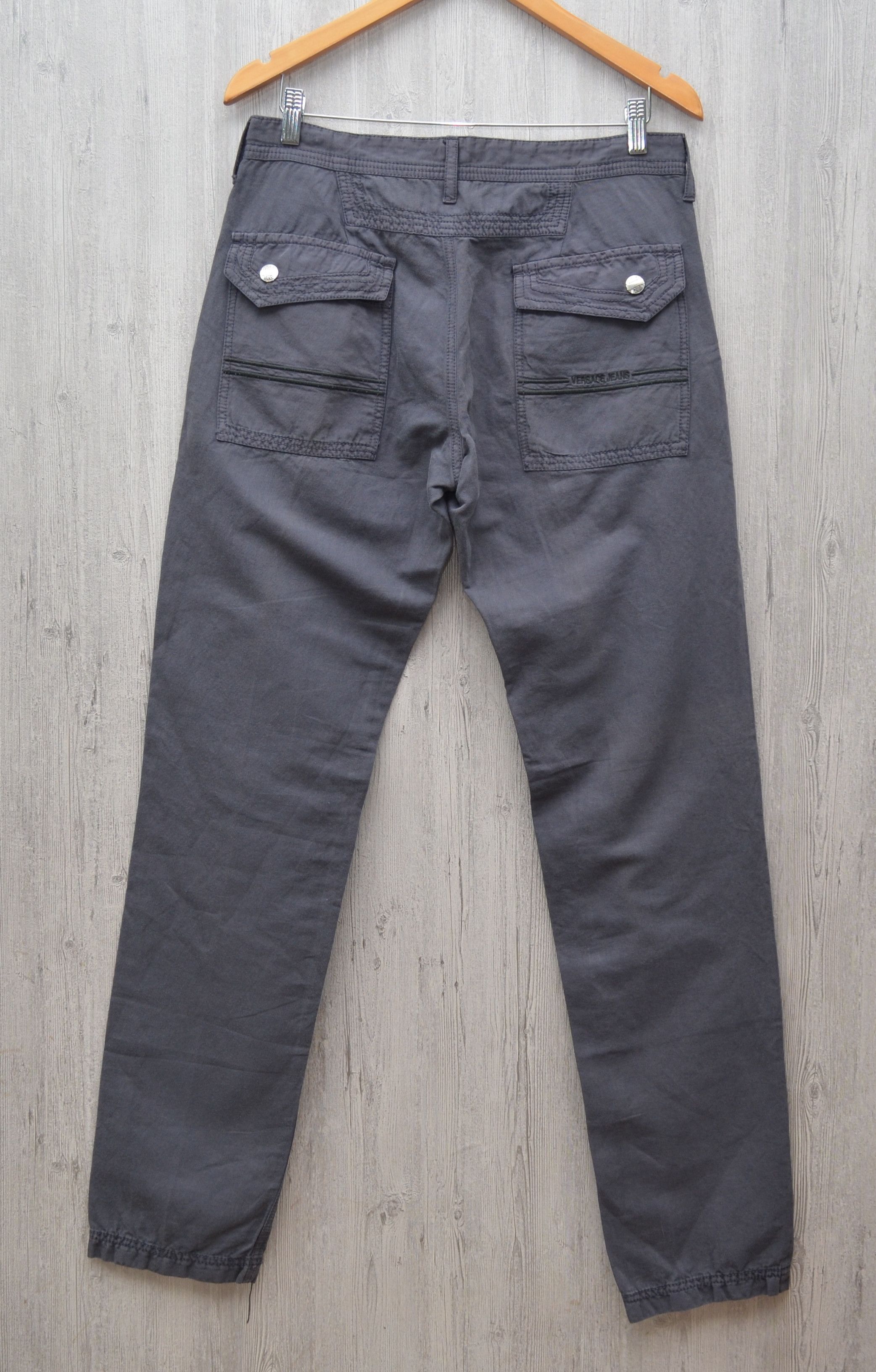 Versace × Versace Jeans Couture Versace Jeans Cargo Pants Navy Cotton Linen Sz W30 L34 Size US 31 - 15 Thumbnail