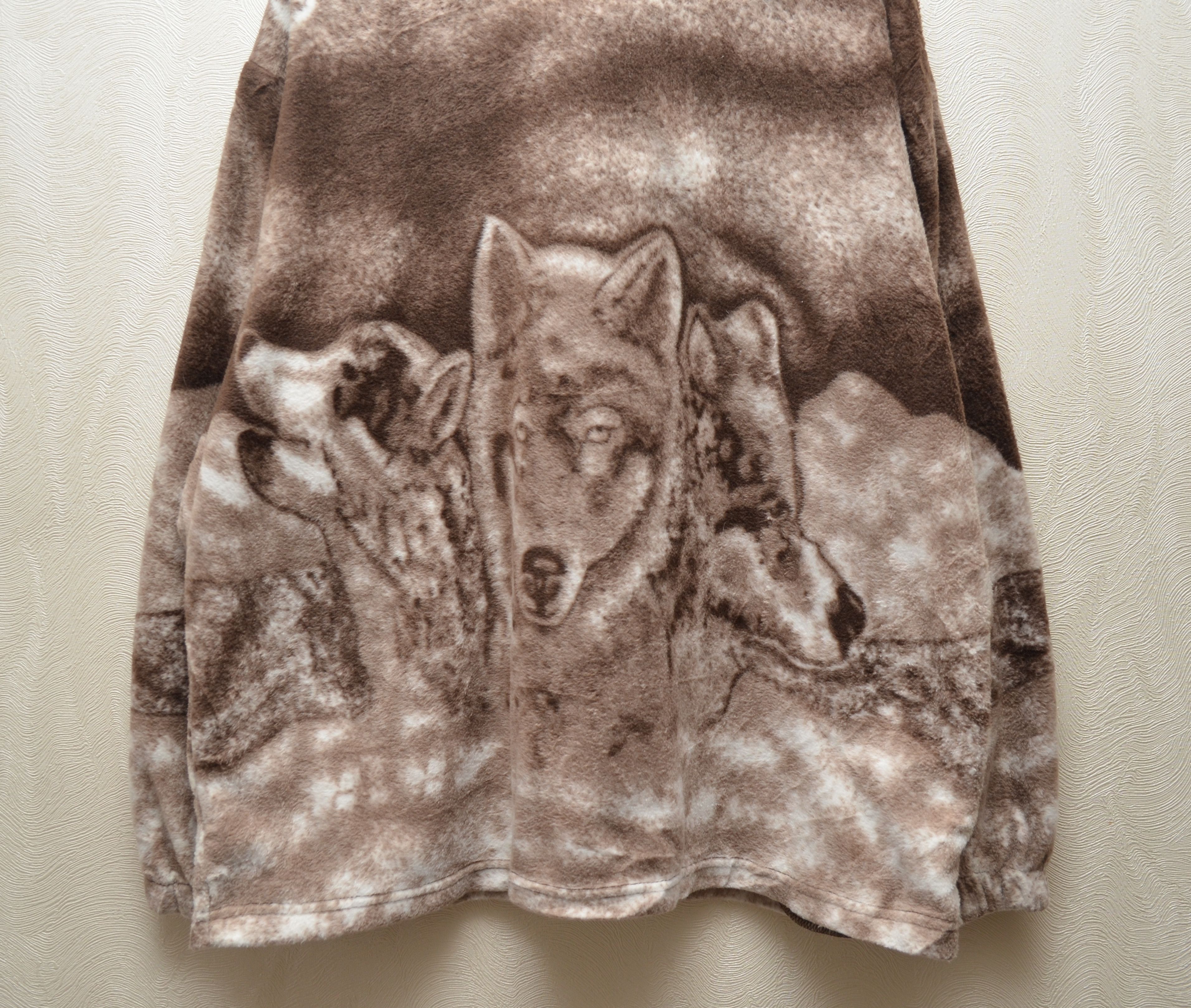 Vintage Vintage Wolf Fleece Jacket All Over Print Full Zip 90s L Size US L / EU 52-54 / 3 - 5 Thumbnail