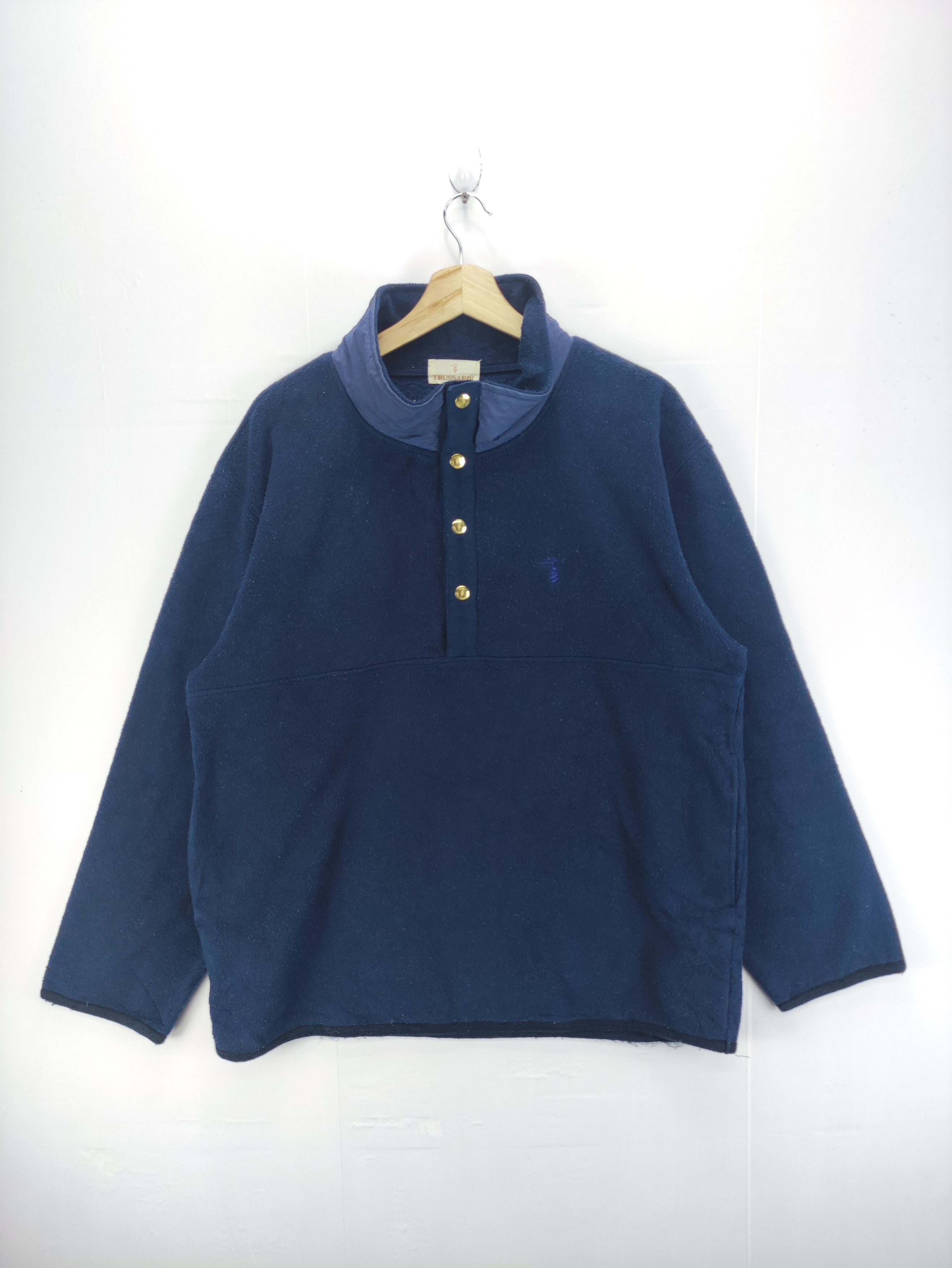 Trussardi Vintage Trussardi Fleece Sweater Polo Size US L / EU 52-54 / 3 - 1 Thumbnail
