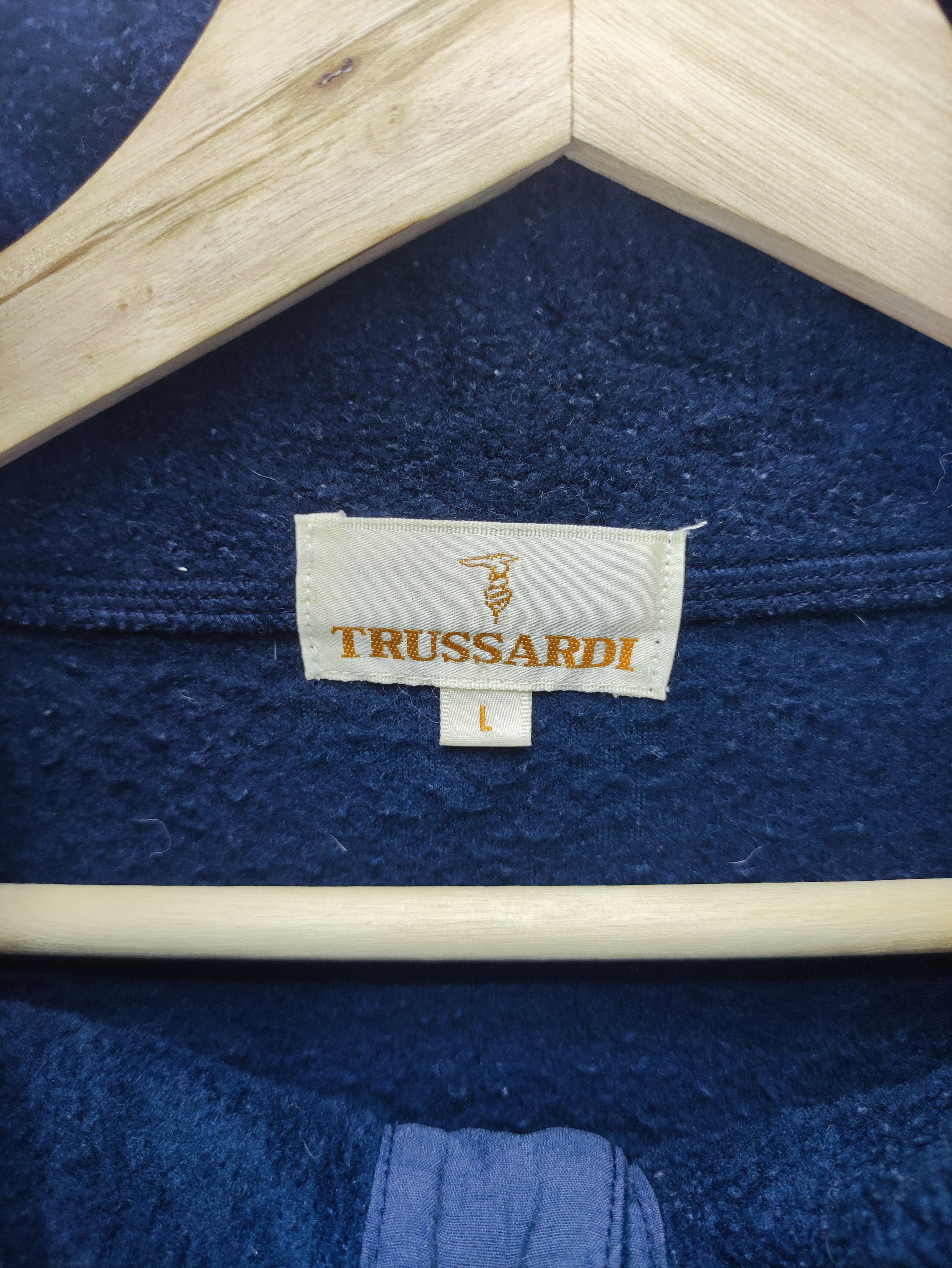 Trussardi Vintage Trussardi Fleece Sweater Polo Size US L / EU 52-54 / 3 - 2 Thumbnail