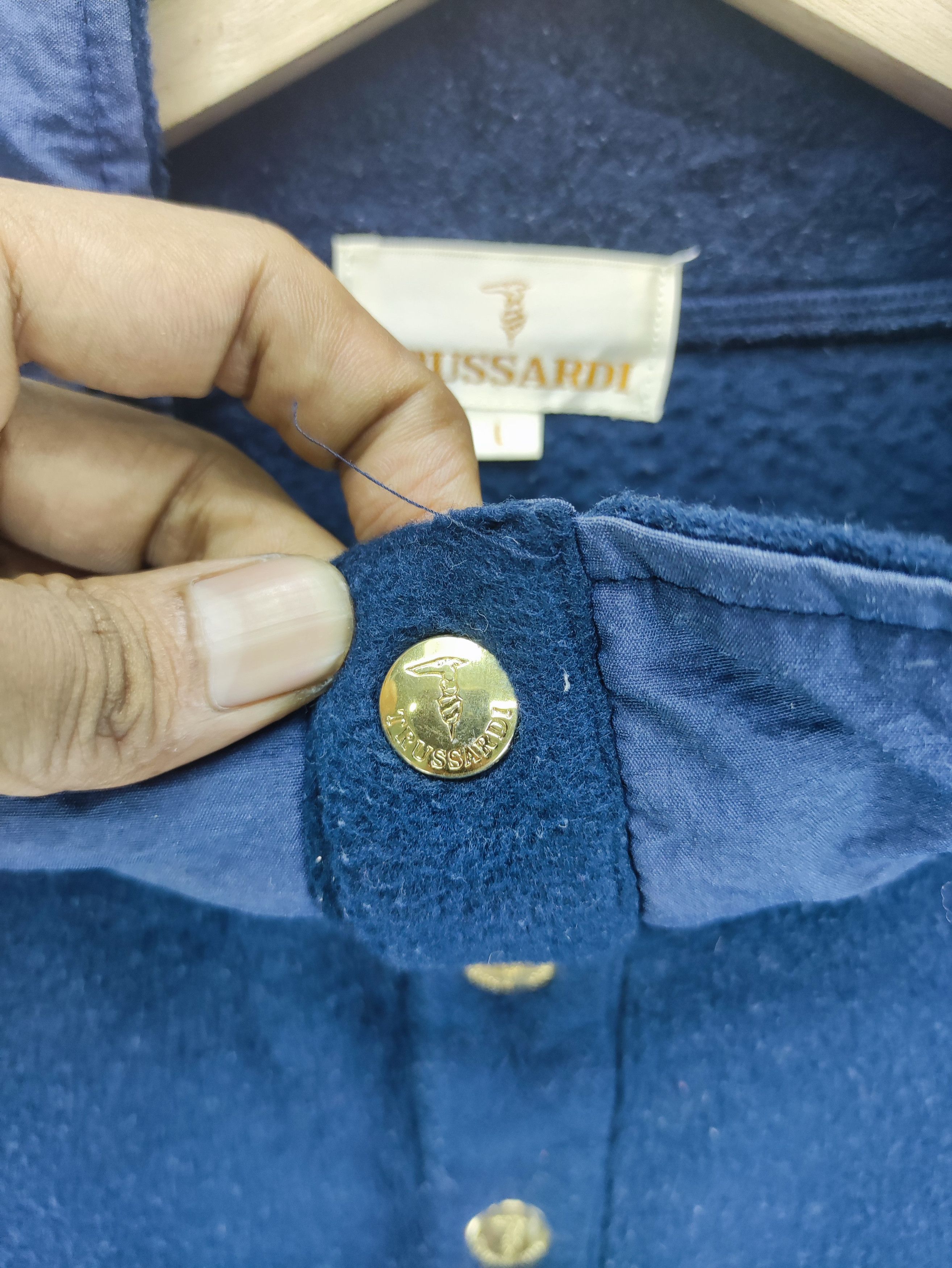 Trussardi Vintage Trussardi Fleece Sweater Polo Size US L / EU 52-54 / 3 - 4 Thumbnail