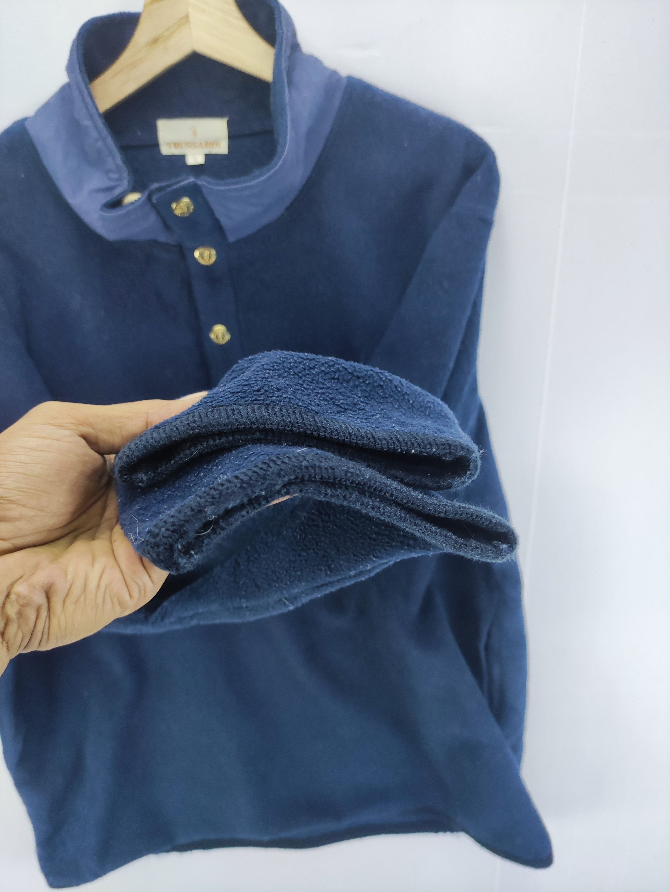 Trussardi Vintage Trussardi Fleece Sweater Polo Size US L / EU 52-54 / 3 - 3 Thumbnail