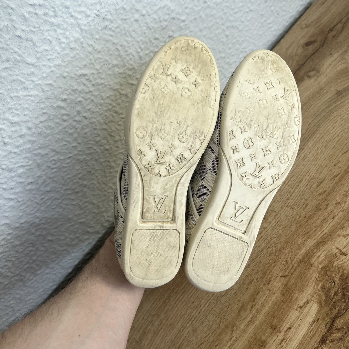 Louis Vuitton Louis Vuitton Leather Beige Trainers LV Shoes Checkered Size US 5.5 / IT 35.5 - 5 Thumbnail