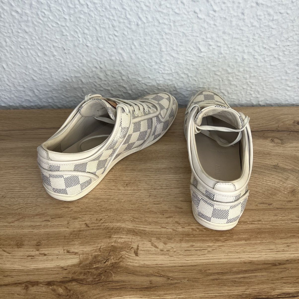 Louis Vuitton Louis Vuitton Leather Beige Trainers LV Shoes Checkered Size US 5.5 / IT 35.5 - 4 Thumbnail
