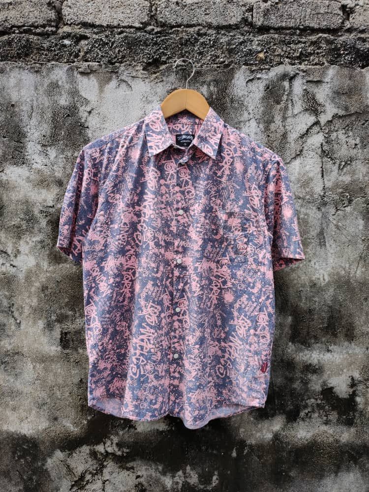 RARE!!! Vintage Stussy Fullprint Button Up Shirt
