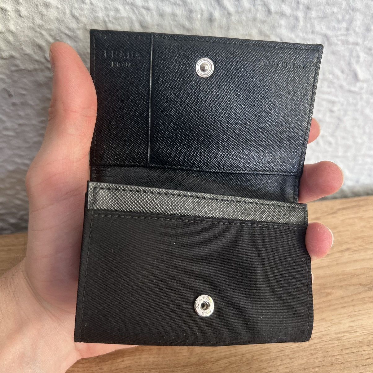 Prada Black Wallet Leather Prada Traingle Logo Size ONE SIZE - 5 Thumbnail