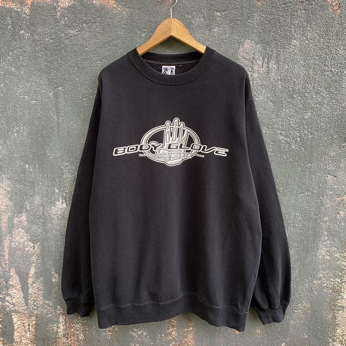image of Vintage Faded 90's Body Glove Oversized Sweatshirt in Black, Men's (Size 2XL)