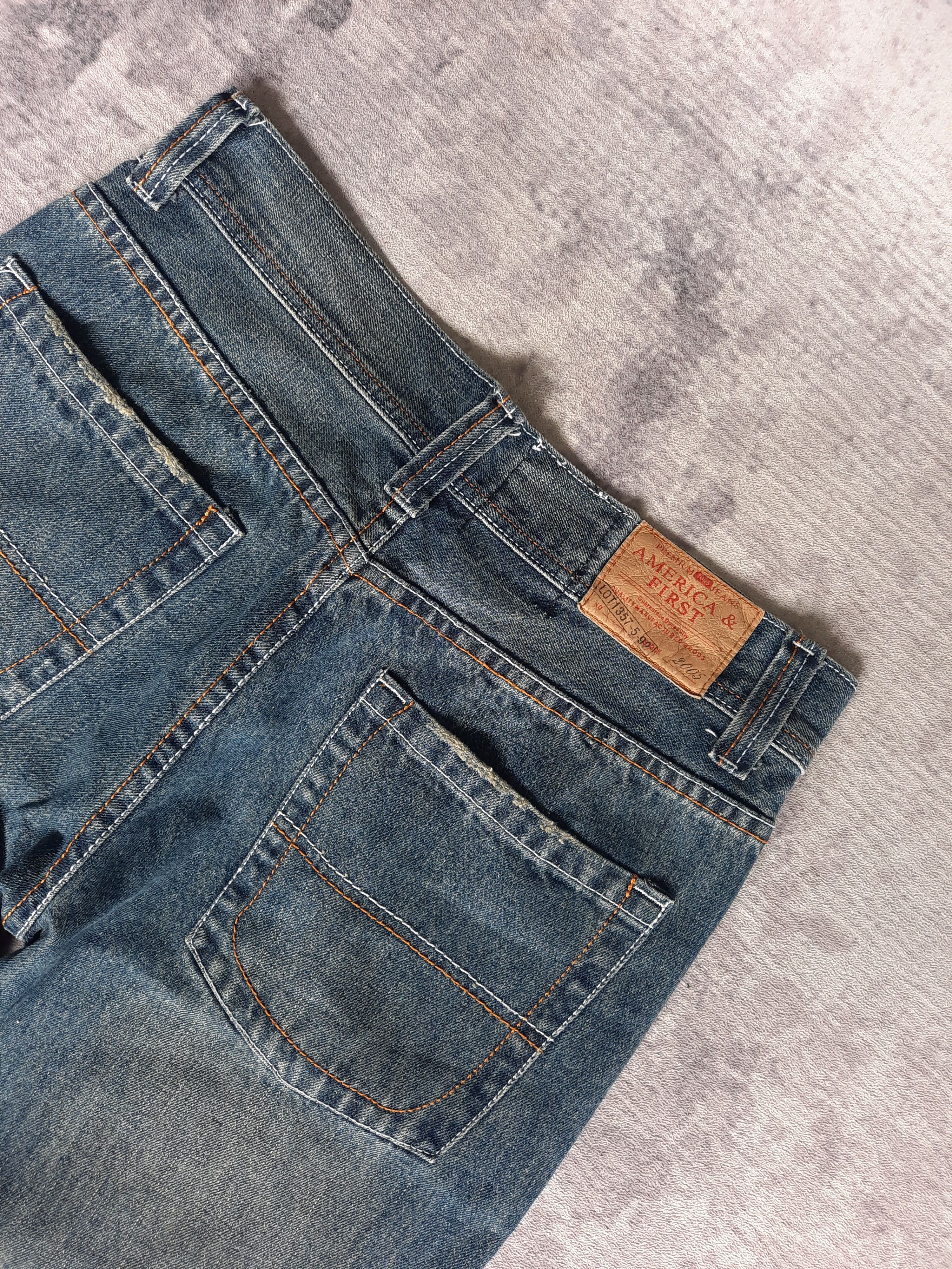 Japanese Brand 🦅 America first stonewash distressed denim jeans Size US 31 - 4 Thumbnail