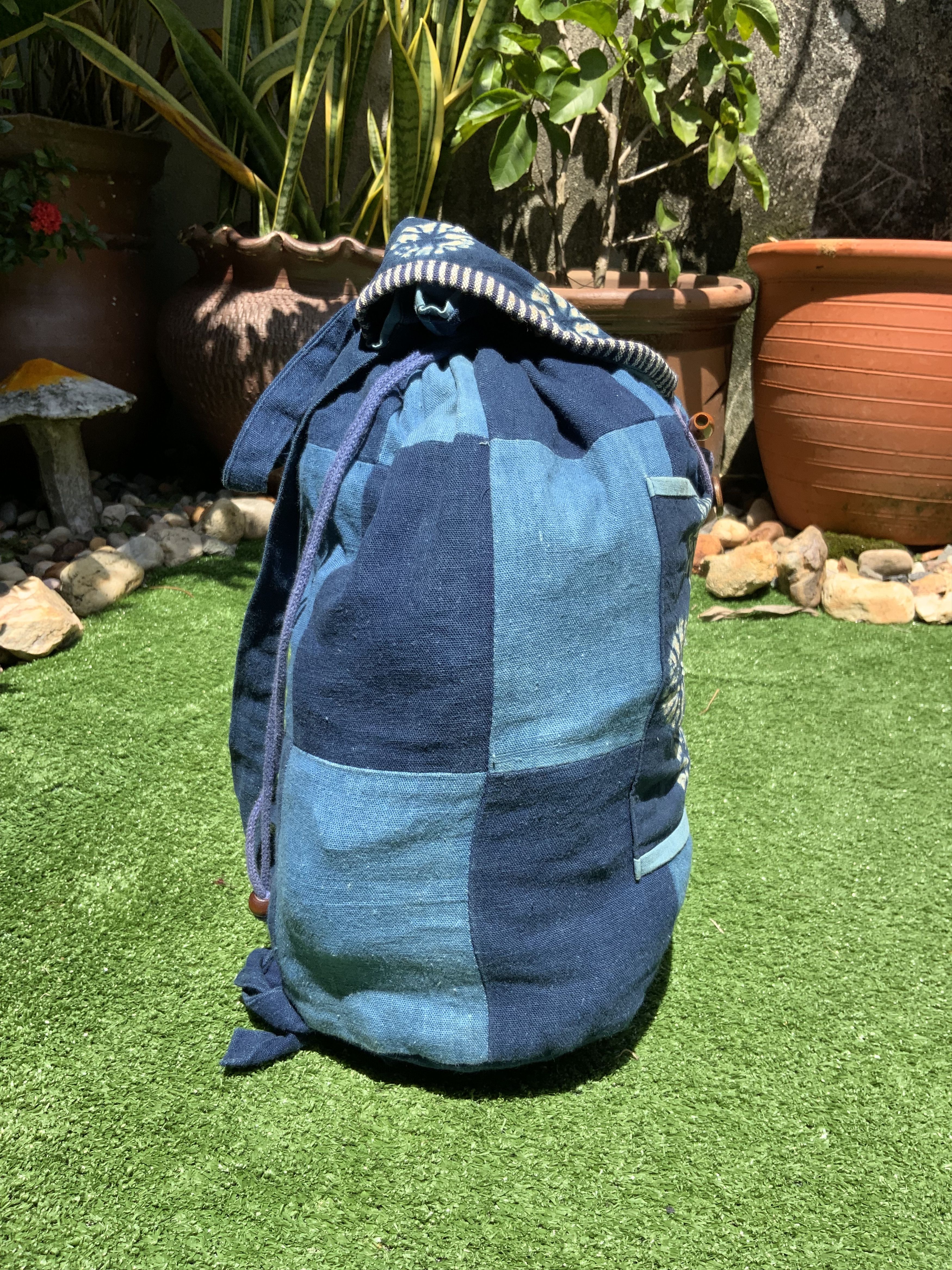 Japanese Brand Boro / Sashiko Style Patchwork Japanese Bagpack Size ONE SIZE - 2 Thumbnail